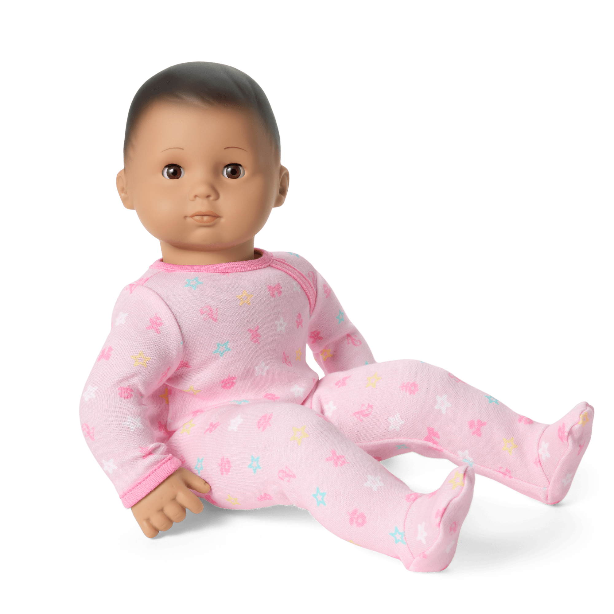 Bitty Baby? Doll #5 with dark-brown hair in Pastel Pink