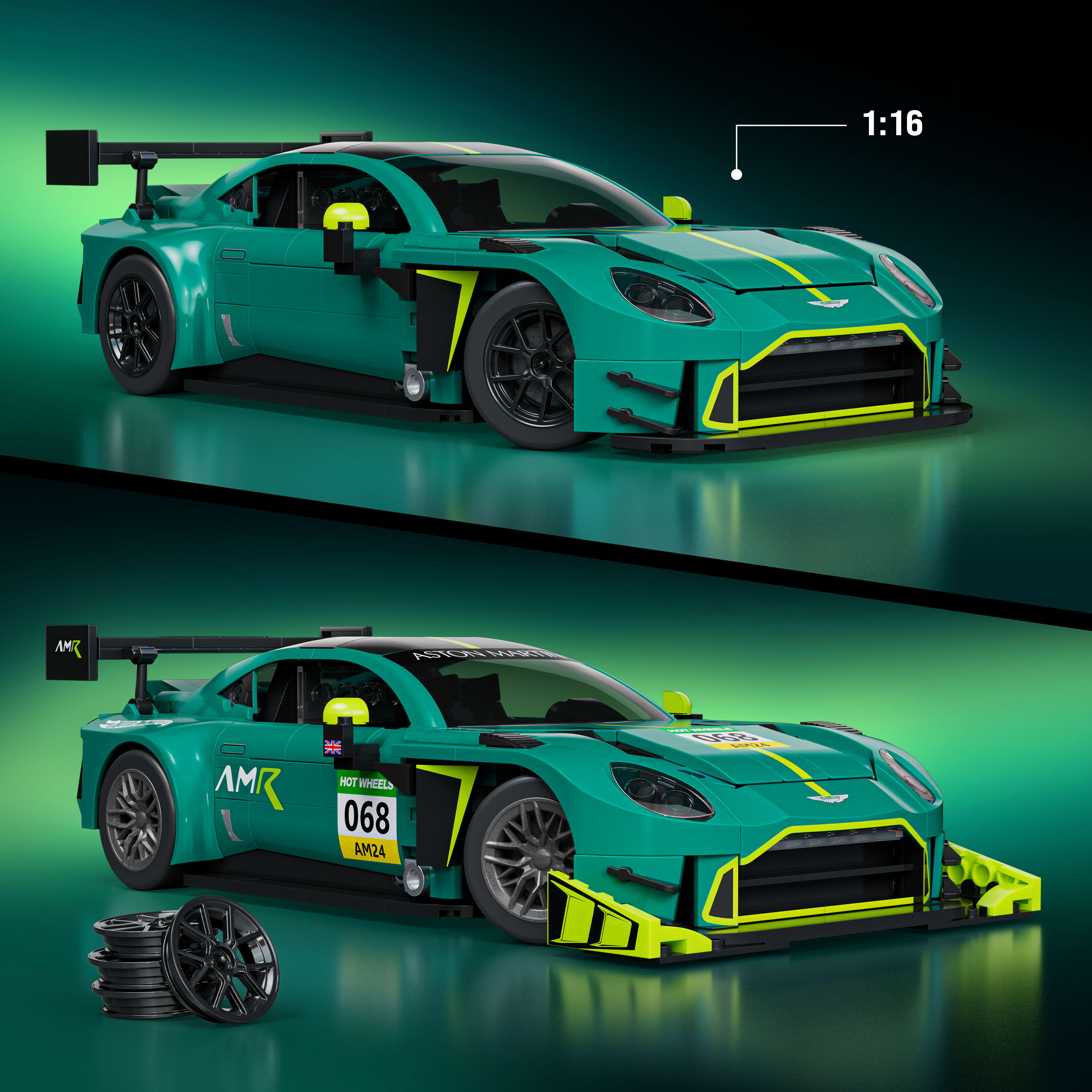 Mattel Brick Shop Hot Wheels Juguete de Construcci??n '24 Aston Martin Vantage GT3 - Image 3