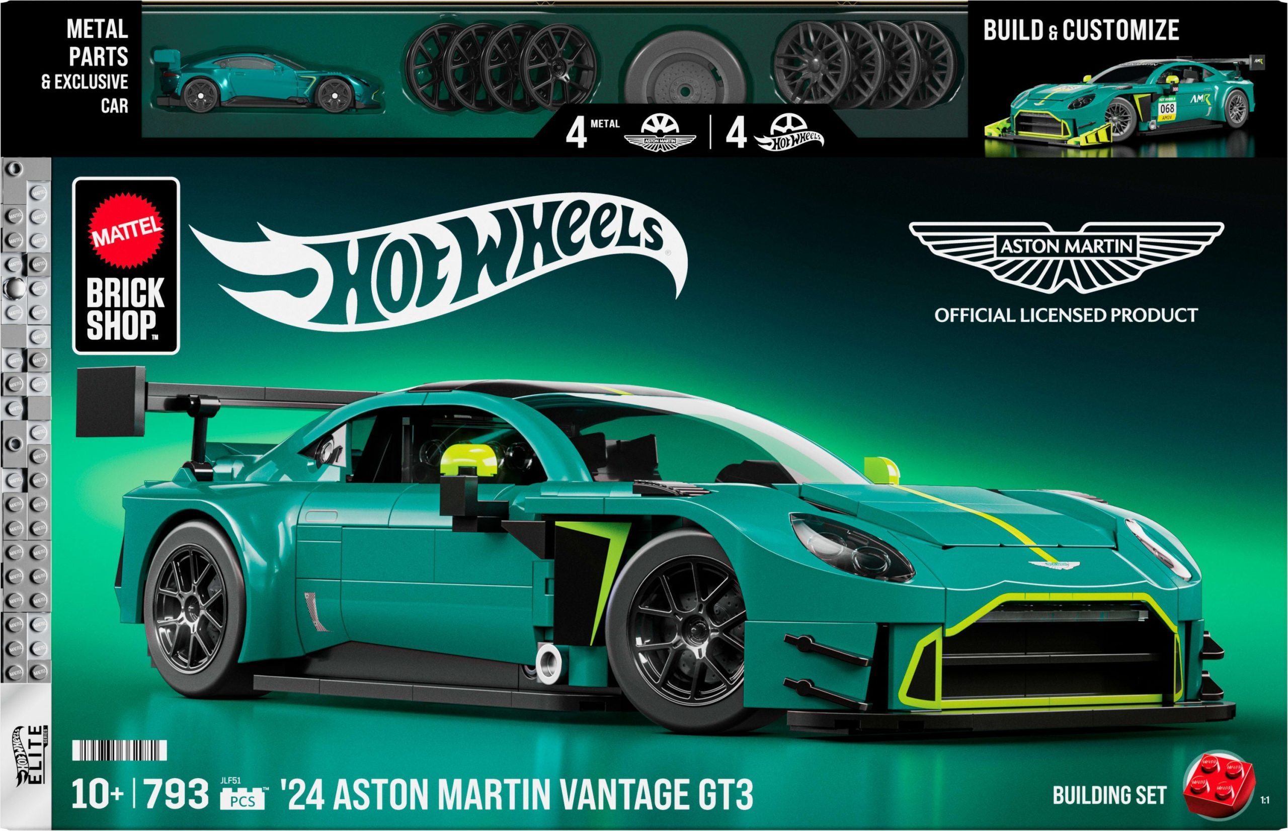 Mattel Brick Shop Hot Wheels Juguete de Construcci??n '24 Aston Martin Vantage GT3 - Image 6