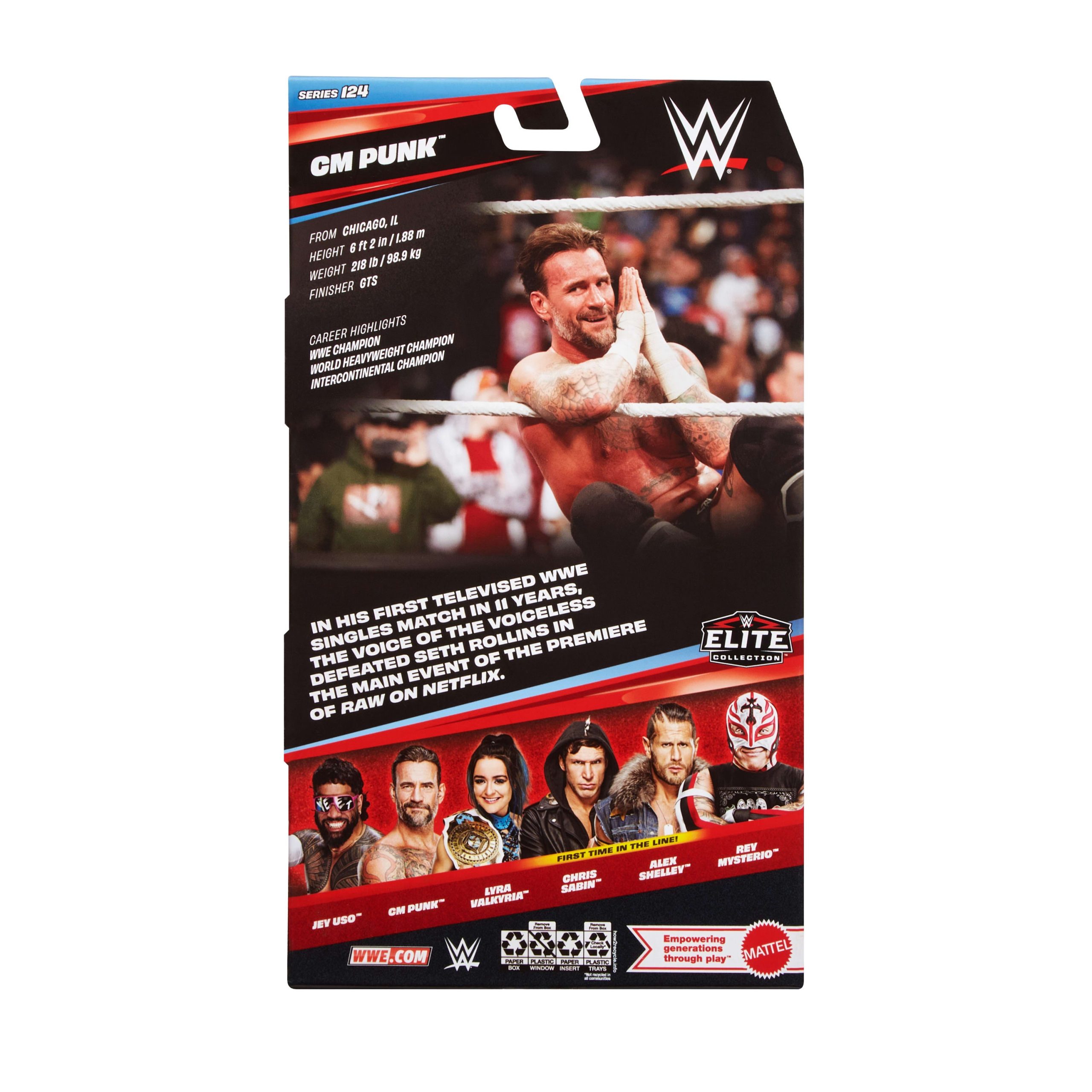 WWE Elite Cm Punk Action Figure. Series #124 Set. 6-inch Collectible With Articulation & Accessories - Image 6