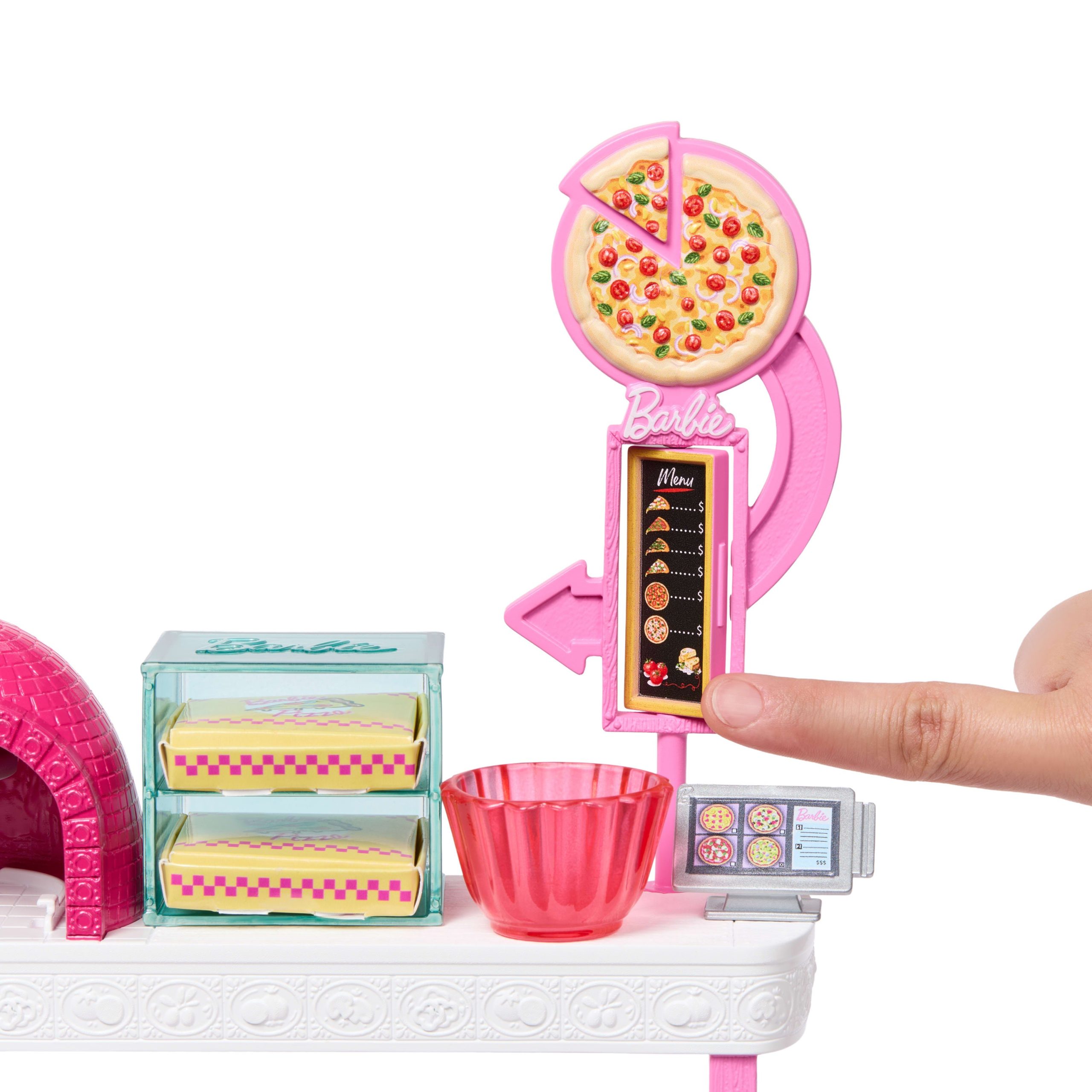 Barbie Pizza Shop Playset With Blonde Doll. Pizza Making Station. 25 Accessories - Image 6