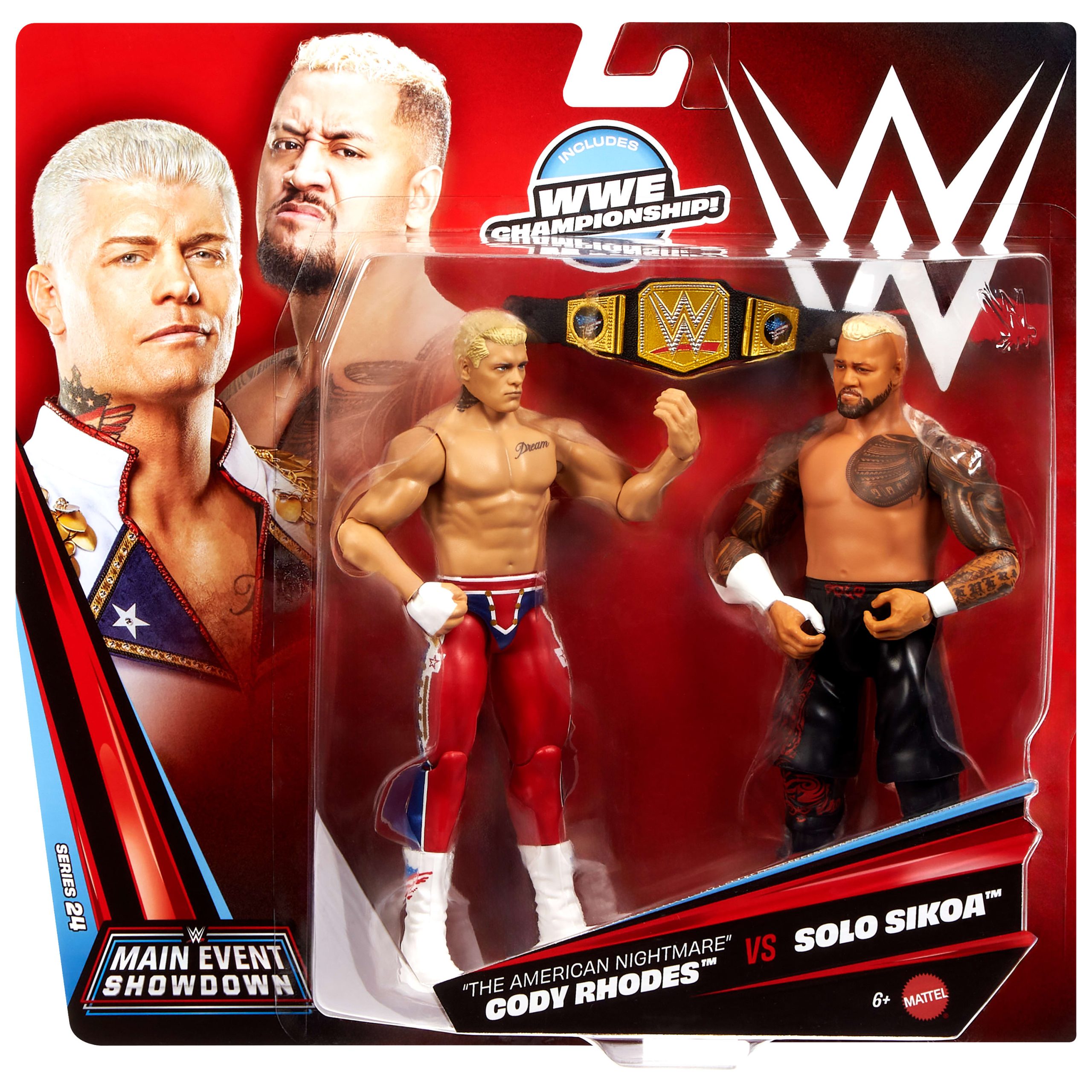 WWE Main EVent Showdown Cody Rhodes vs Solo Sikoa Action Figures Set. Series #24. 6-inch Collectibles - Image 6