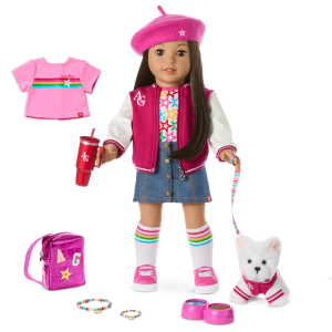 Truly Me? 18-inch Doll #124. Puppy. Mini Backpack & Accessories AG? Star Squad Bundle