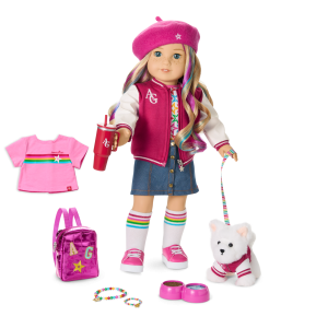 Truly Me? 18-inch Doll #110. Puppy. Mini Backpack & Accessories AG? Star Squad Bundle