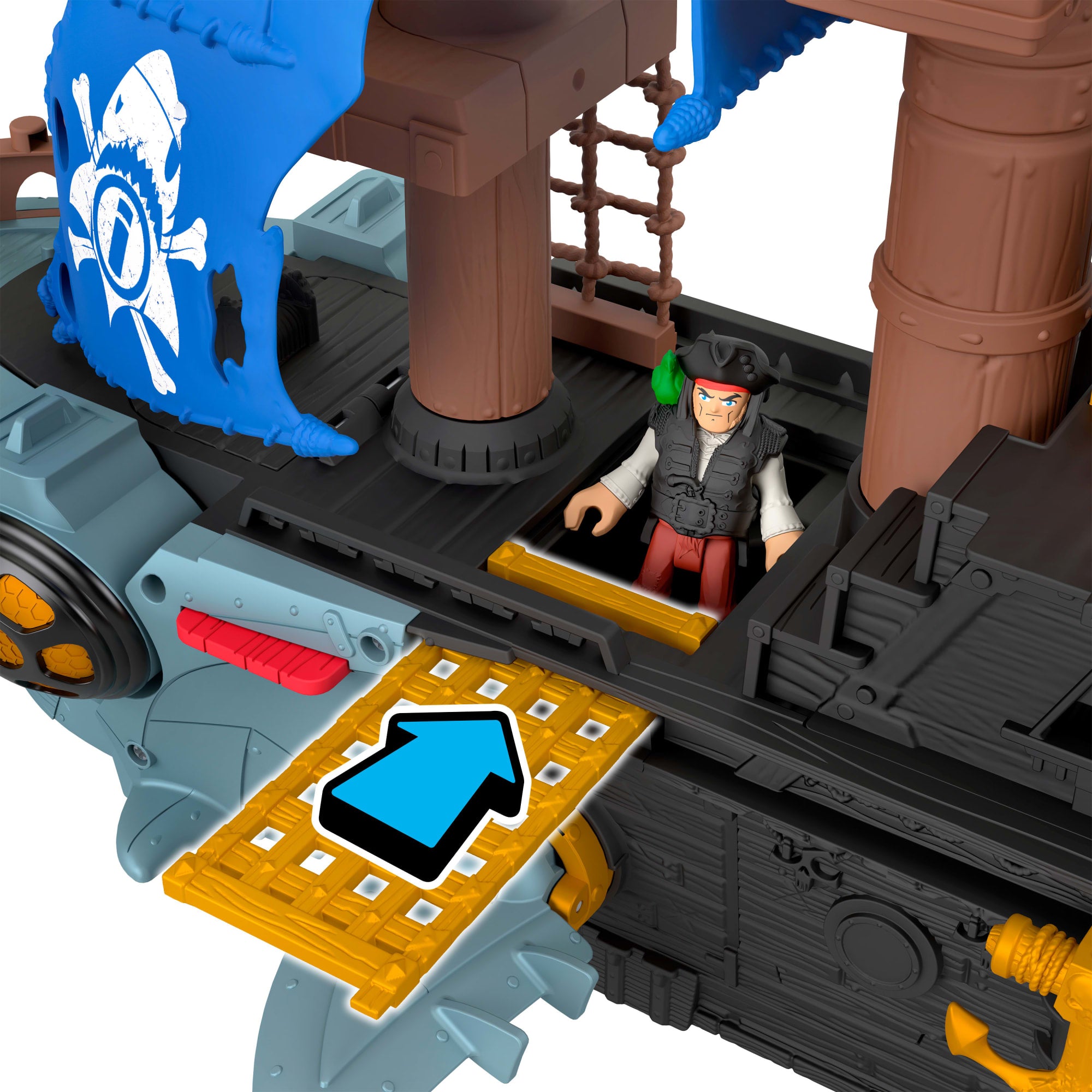 Coffret de Jeu Bateau-Pirate Requin Imaginext Avec 2?Figurines Articul??es. Bateau Jouet et Accessoires - Image 5