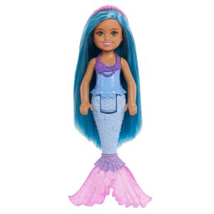 Barbie Chelsea Mermaid Small Doll With Blue Hair & Removable Hair Accessory. 6-Inch Toy
