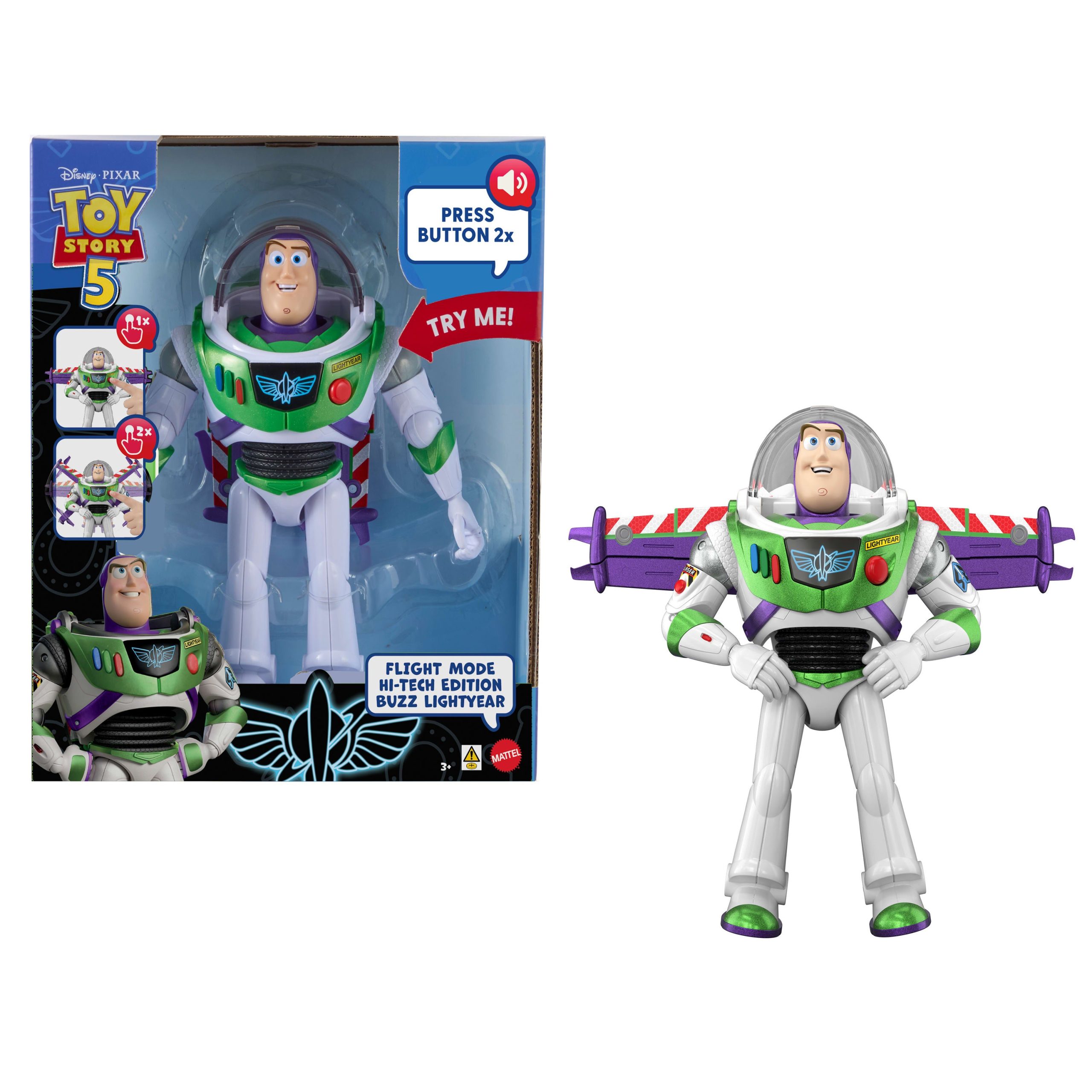 Disney And Pixar Toy Story 12 Scale Flight Mode Hi-Tech Edition Buzz Lightyear. 35+ Sounds