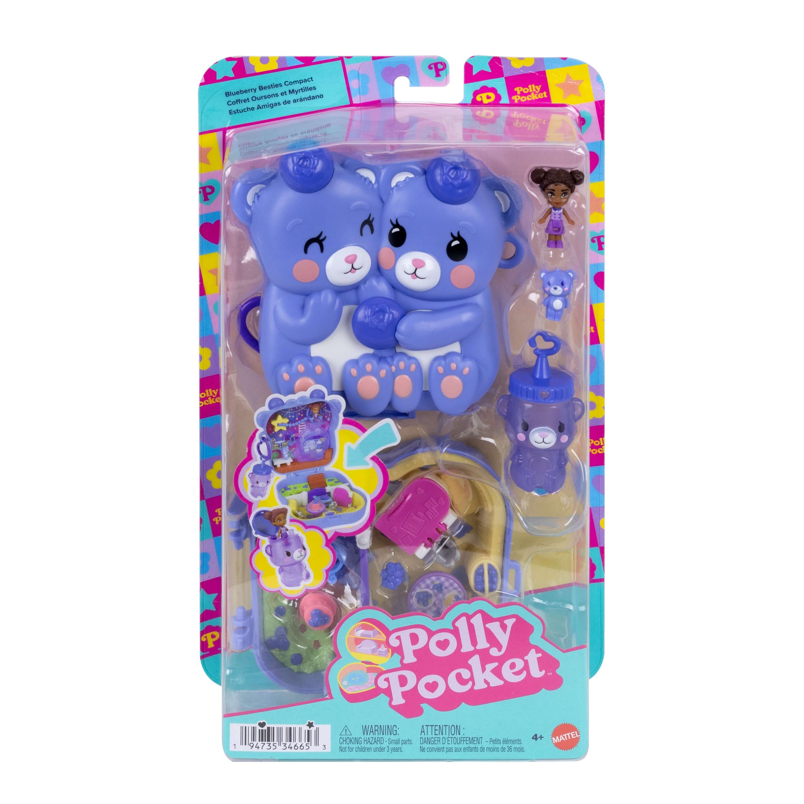 Polly Pocket Conjunto de Brinquedo Compacto Ursinhos Abra?o de Amora Azul - Image 6