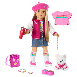 Truly Me? 18-inch Doll #131. Puppy. Mini Backpack & Accessories AG? Star Squad Bundle