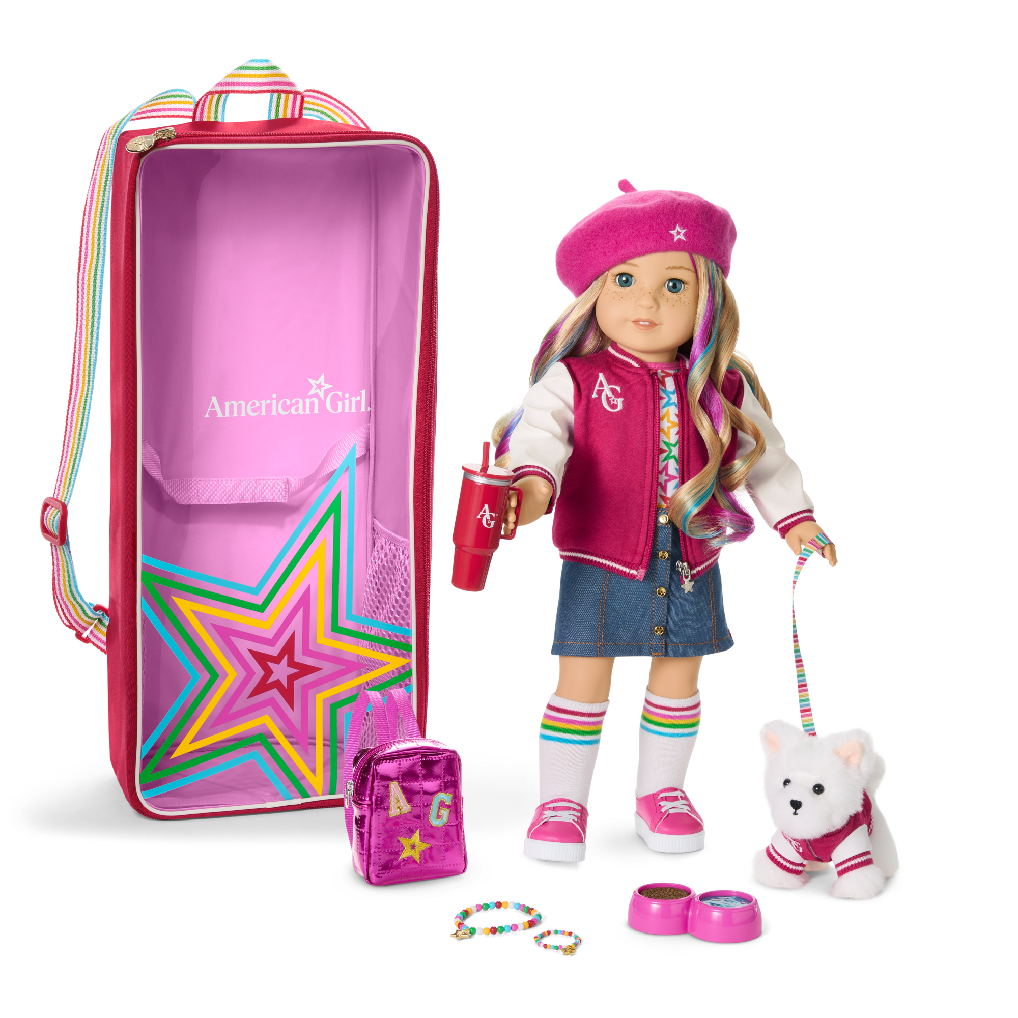 Truly Me? 18-inch Doll #110. Accessories. Puppy & Doll Carrier