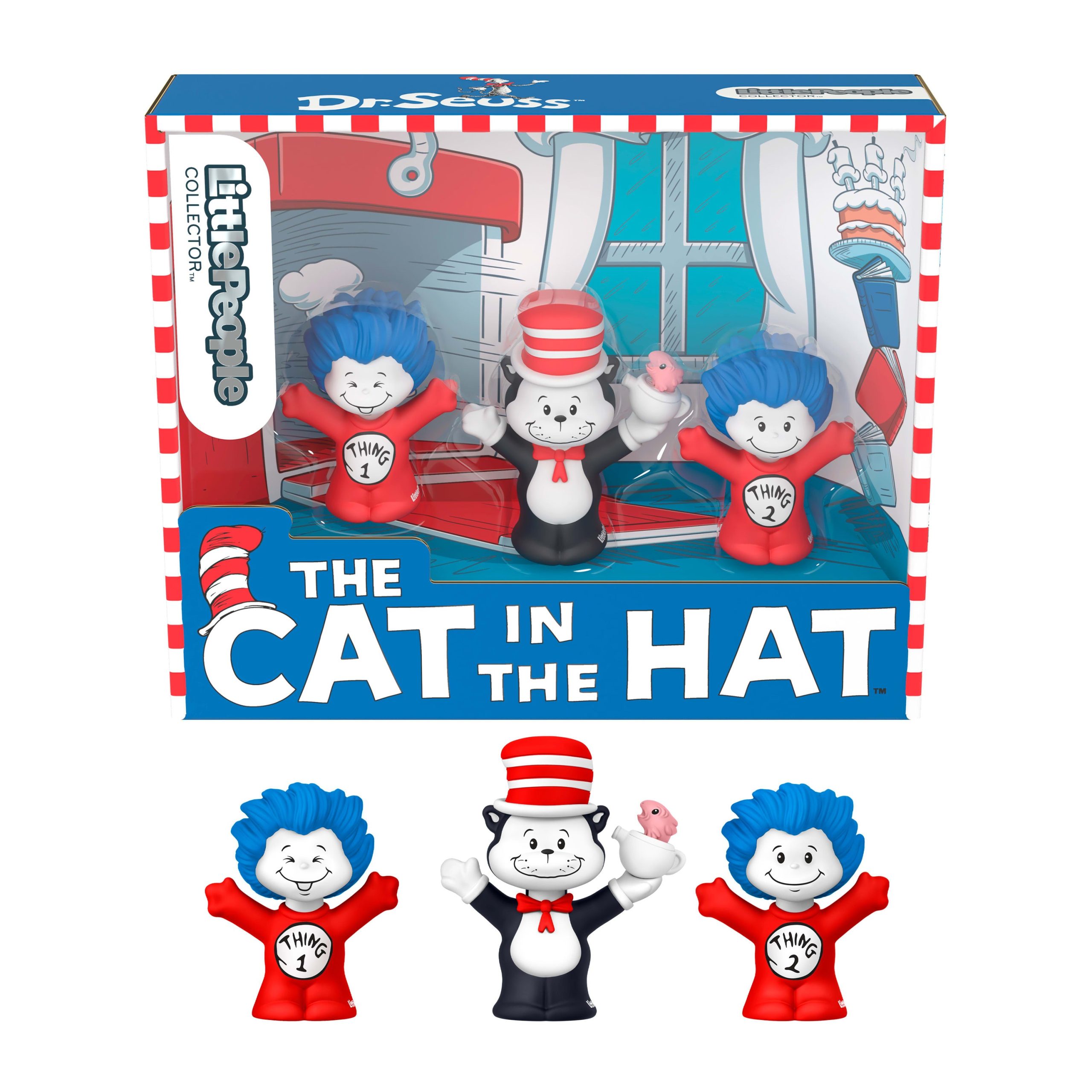 Coffret Le Chat Chapeaut?? de Dr.?Seuss Little?People?Collector en ??dition Sp??ciale. 3?Figurines