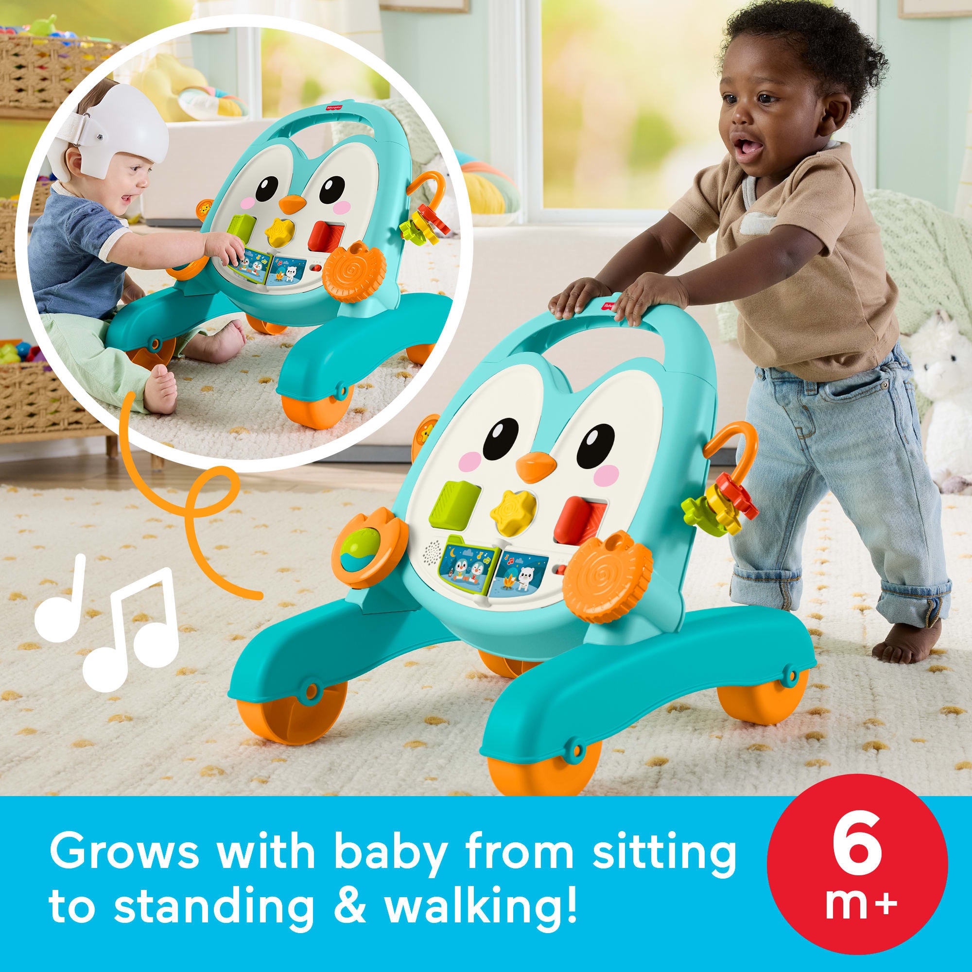 Fisher-Price 2-in-1 Musical Penguin Walker. Baby To Toddler Push Along Activity Toy - Image 2
