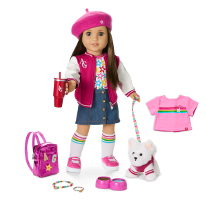Truly Me? 18-inch Doll #107. Puppy. Mini Backpack & Accessories AG? Star Squad Bundle