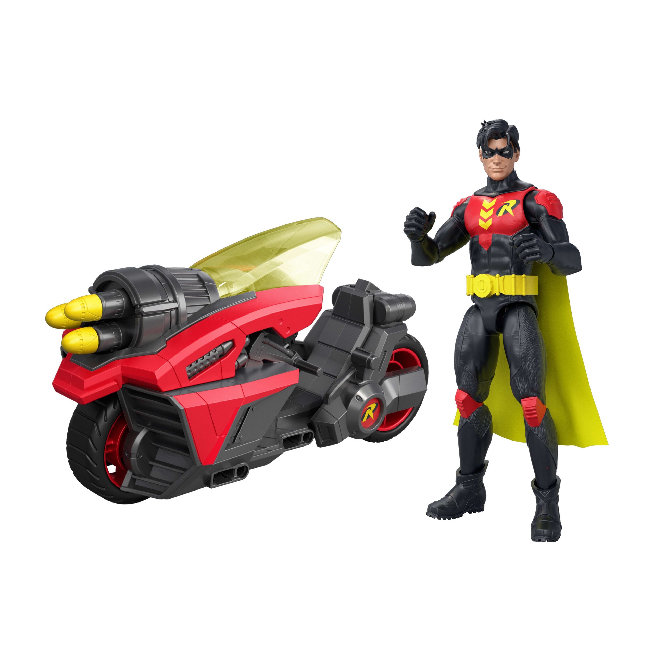 DC Premier 6.5 Inch Batlink Robin Figure & Motorcycle Vehicle With Projectile Launch