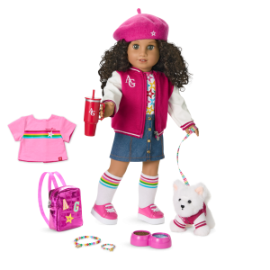Truly Me? 18-inch Doll #132. Puppy. Mini Backpack & Accessories AG? Star Squad Bundle