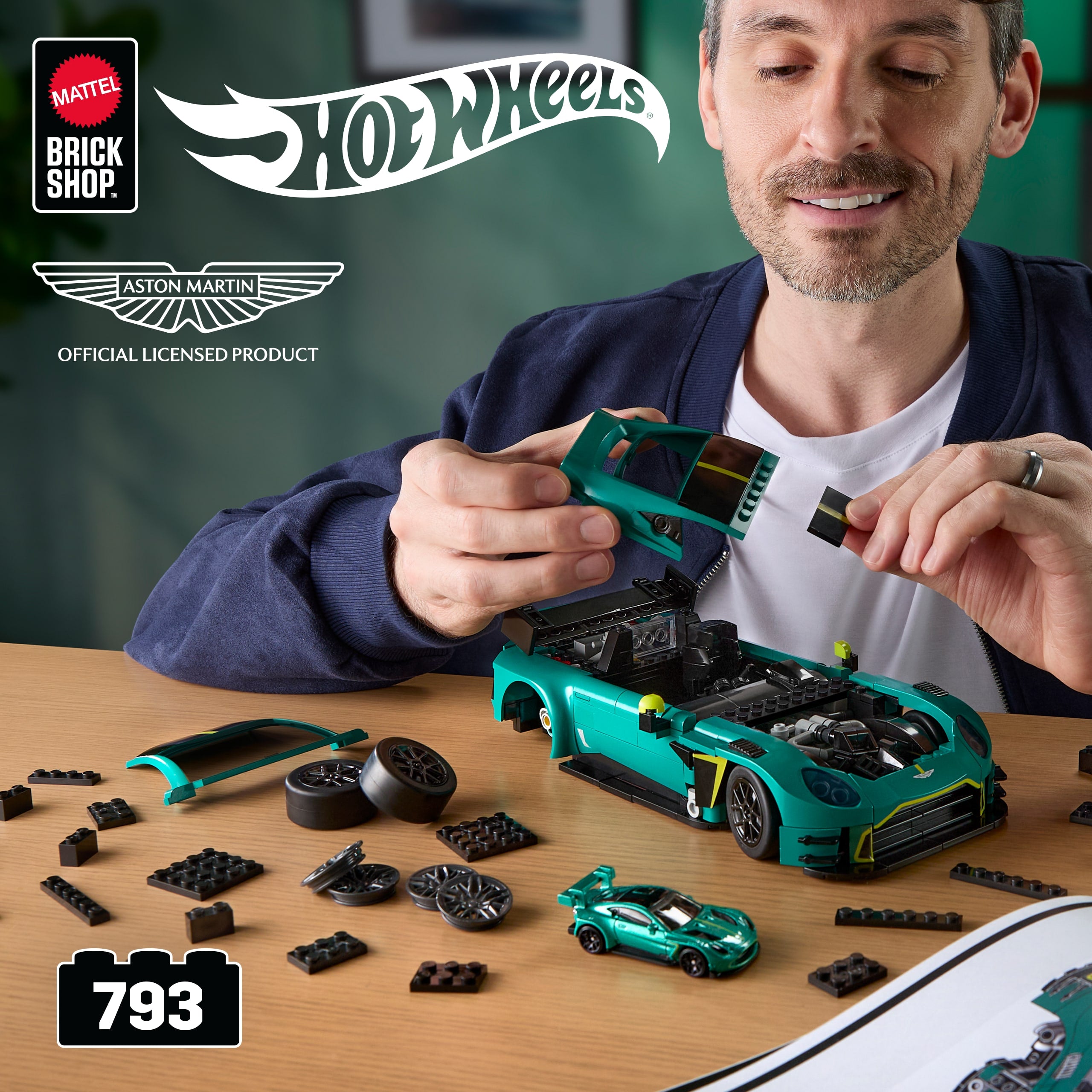 Mattel Brick Shop Hot Wheels Juguete de Construcci??n '24 Aston Martin Vantage GT3 - Image 2
