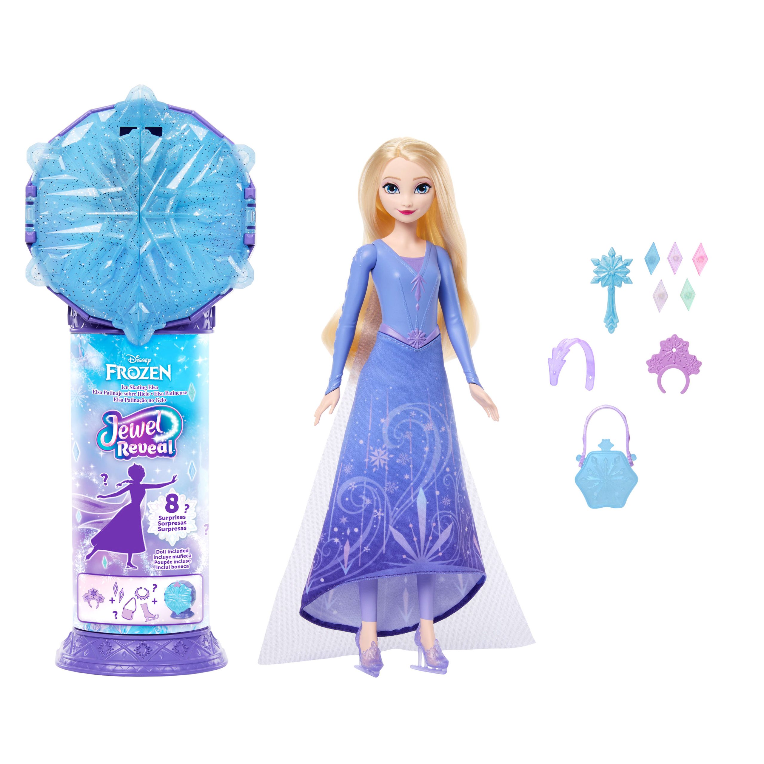 Disney La Reine des Neiges?Poup??e Jewel Reveal Elsa Reine du Patinage - Image 5
