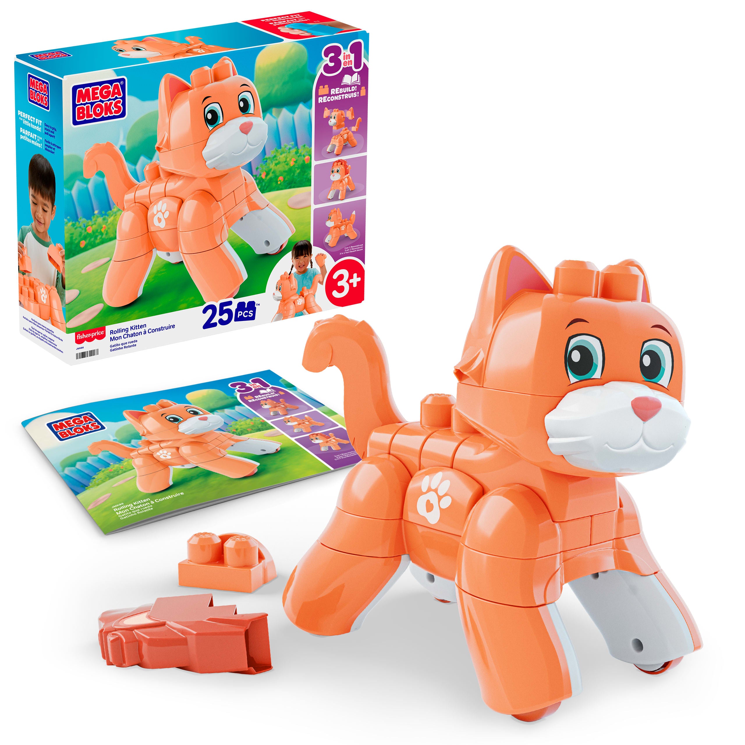 Mega Bloks Mega Bloks Juguete de Construcci??n 3 en 1 Gatito Andante