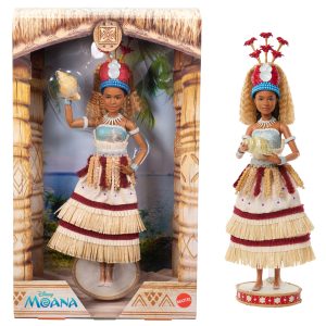Poup??e Mode Moana Disney Collector en Tenue C??r??monielle du Film en Prise de Vues R??elles Avec Coquillage
