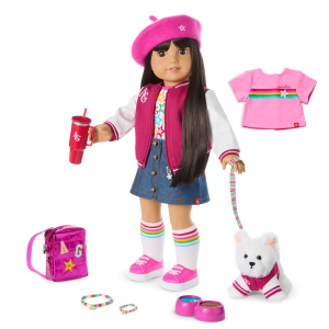 Truly Me? 18-inch Doll #130. Puppy. Mini Backpack & Accessories AG? Star Squad Bundle
