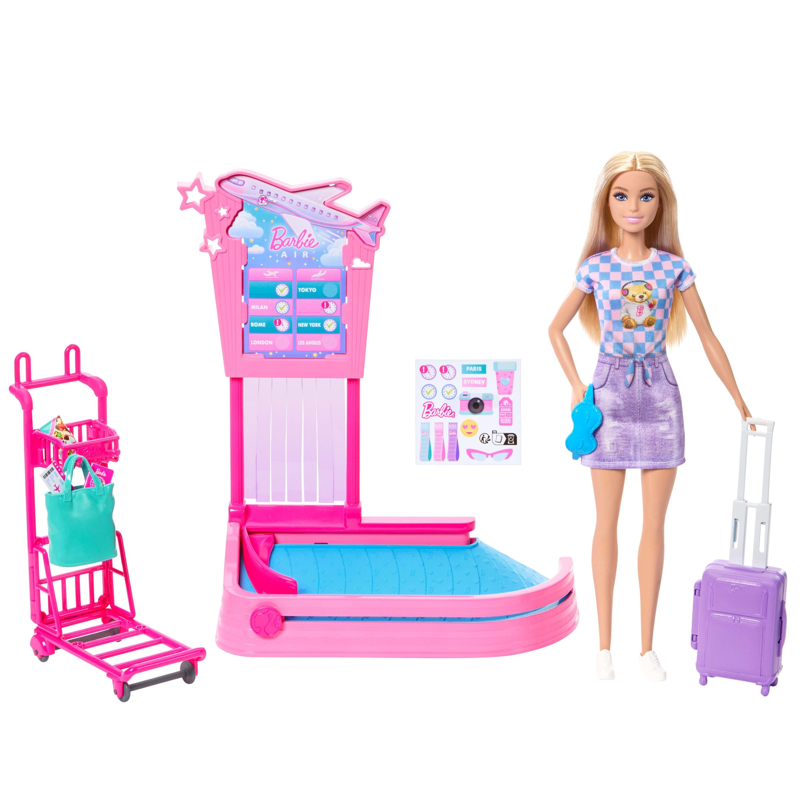 Barbie Family Set de Juego Set de Juego con Mu?eca Aventuras de Viaje