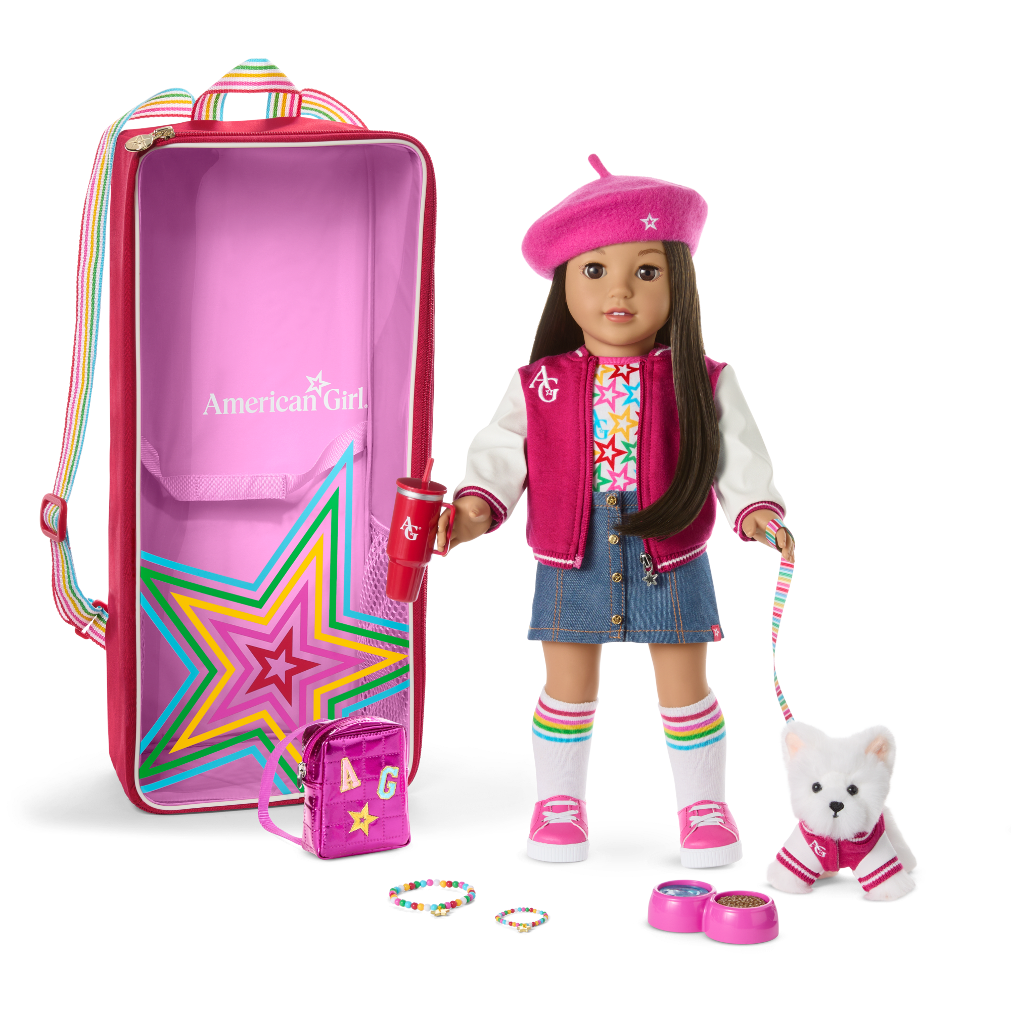 Truly Me? 18-inch Doll #124. Accessories. Puppy & Doll Carrier