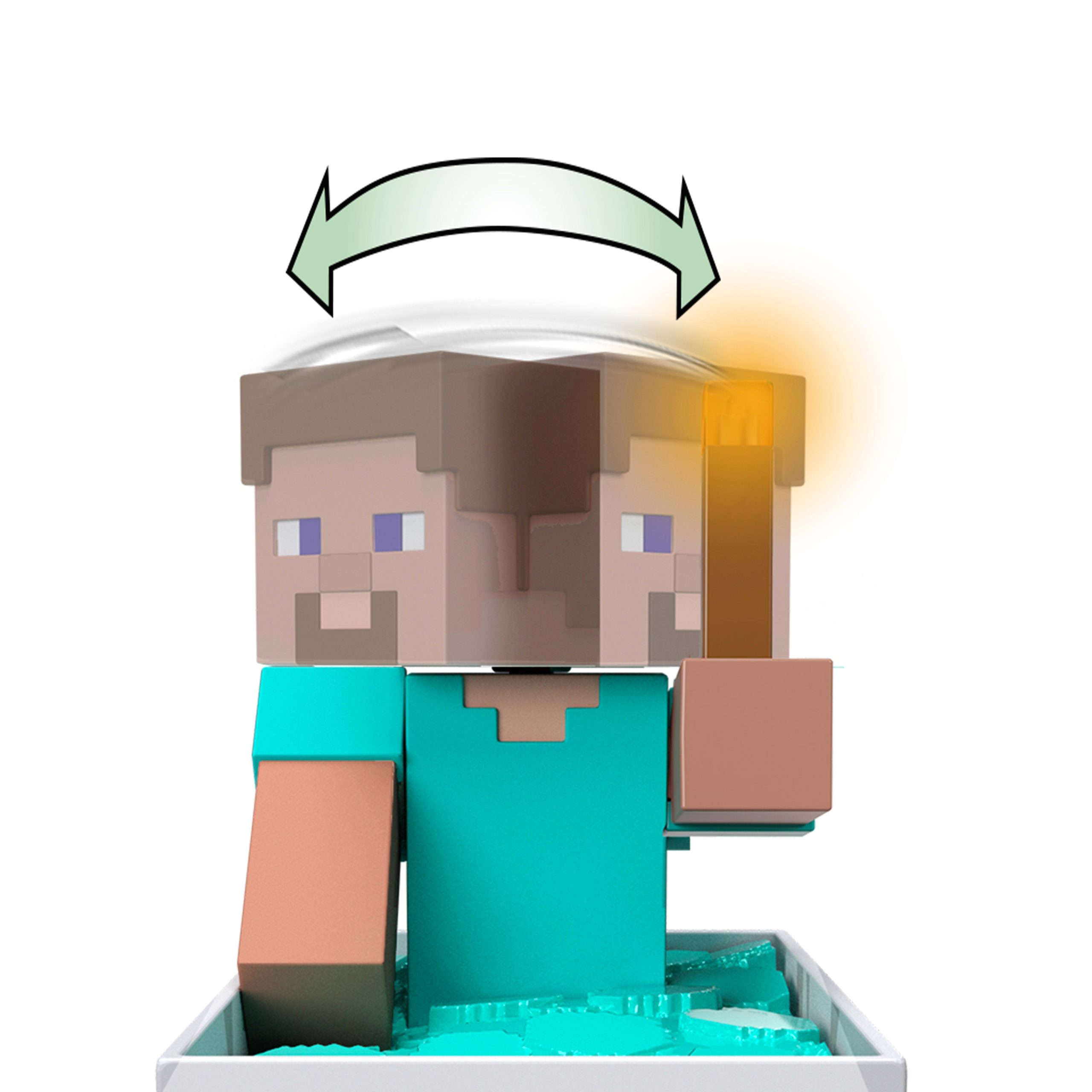 Minecraft Minecart RC & Steve. Wheelie Stunt & Turbo Boost. Lights & Digital Item Code - Image 5