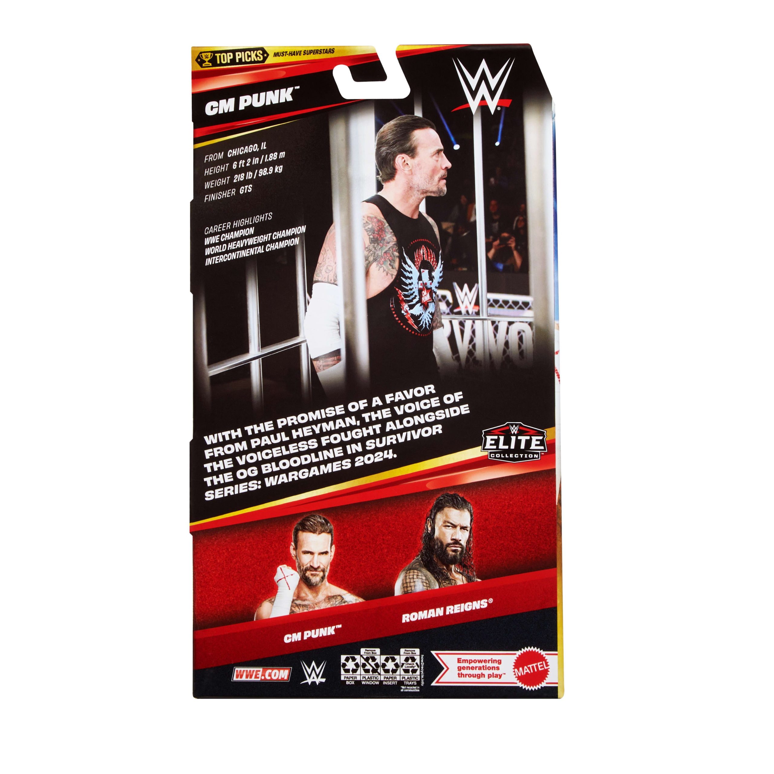 Wwe Figurine Articul??e ??lite Grands Champions Cm Punk - Image 6