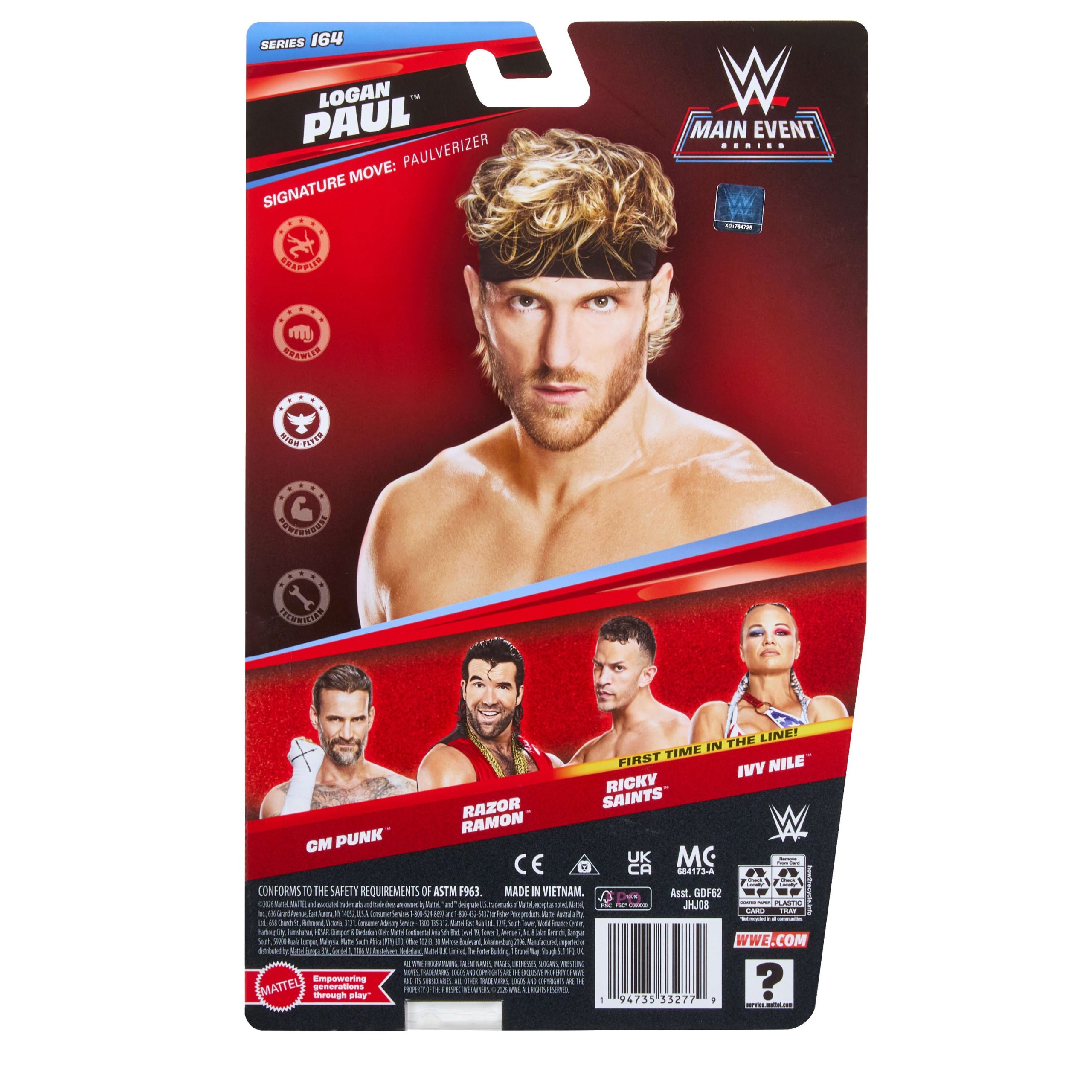 WWE Logan Paul Action Figure. Main EVent Series #164. 6-inch Collectible With Articulation - Image 6