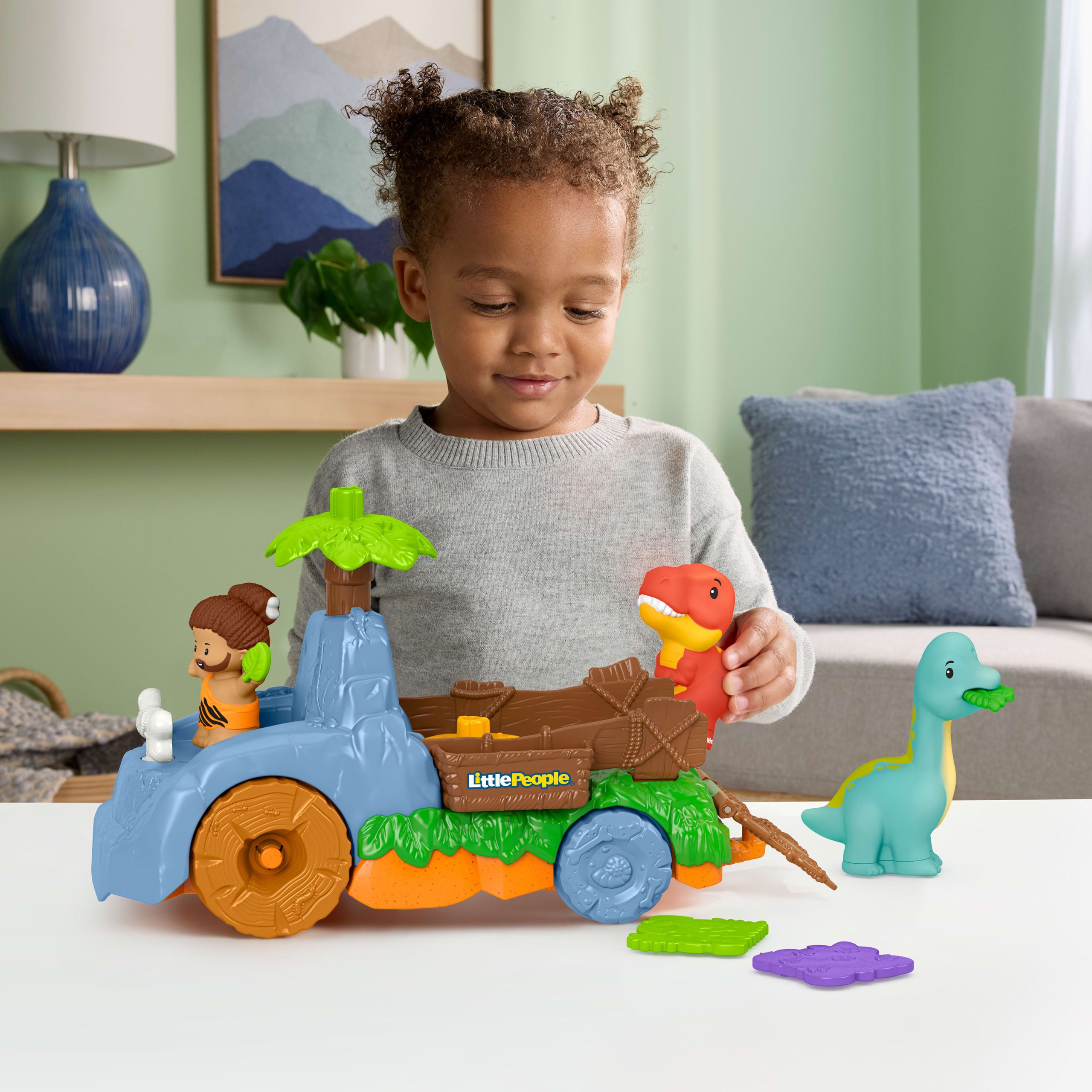 Camion Dino Gigoteur Little People de Fisher-Price. Coffret de Dinosaures de 6???l??ments Pour Les Tout-Petits - Image 2