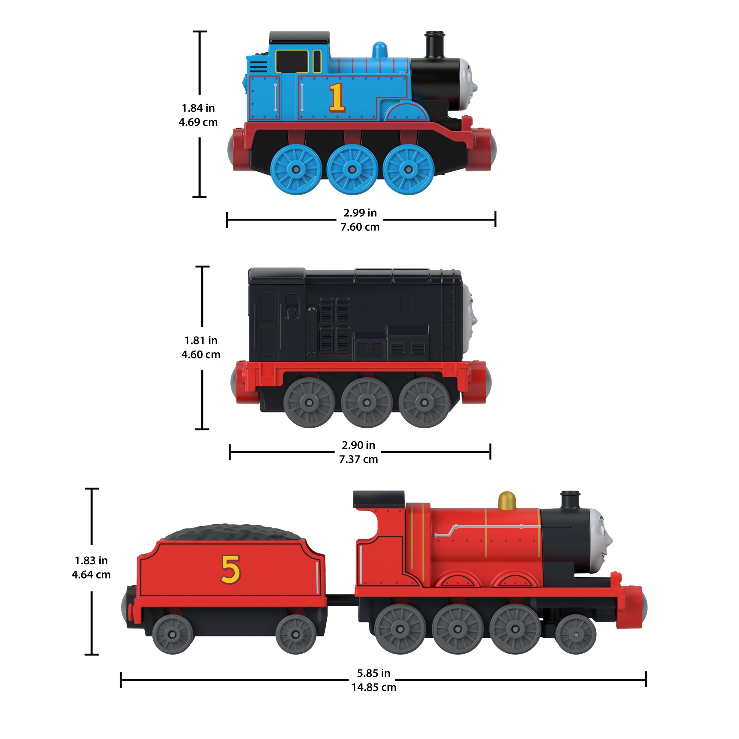 Thomas & Friends By Fisher-Price Die-Cast Toy Train Multipack With Thomas. Diesel & James Engines - Image 6