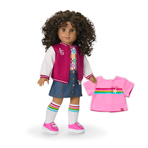 Truly Me? 18-inch Doll #132 with curly dark-brown hair