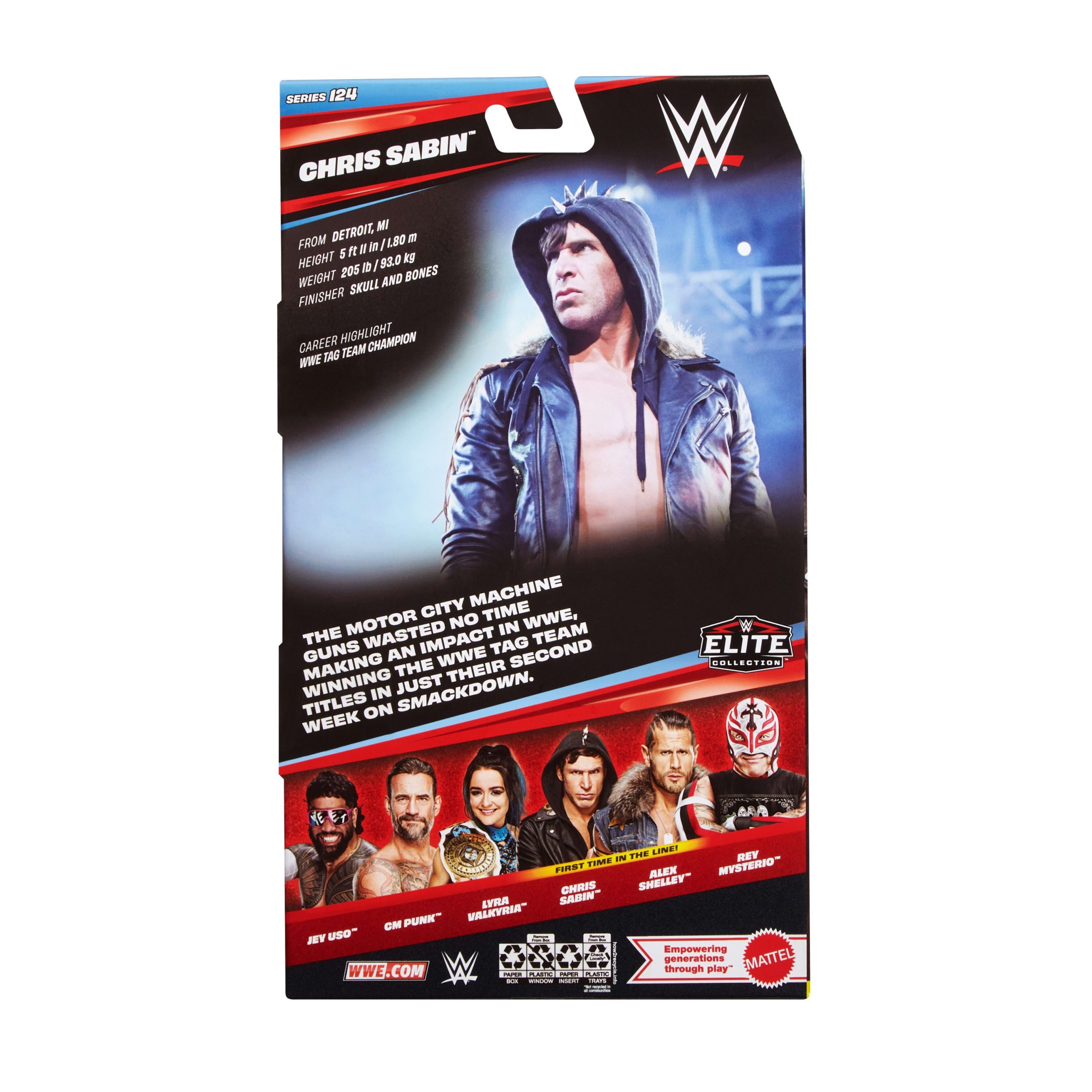 WWE Elite Chris Sabin Action Figure. Series #124. 6-inch Collectible With Articulation & Accessories - Image 6