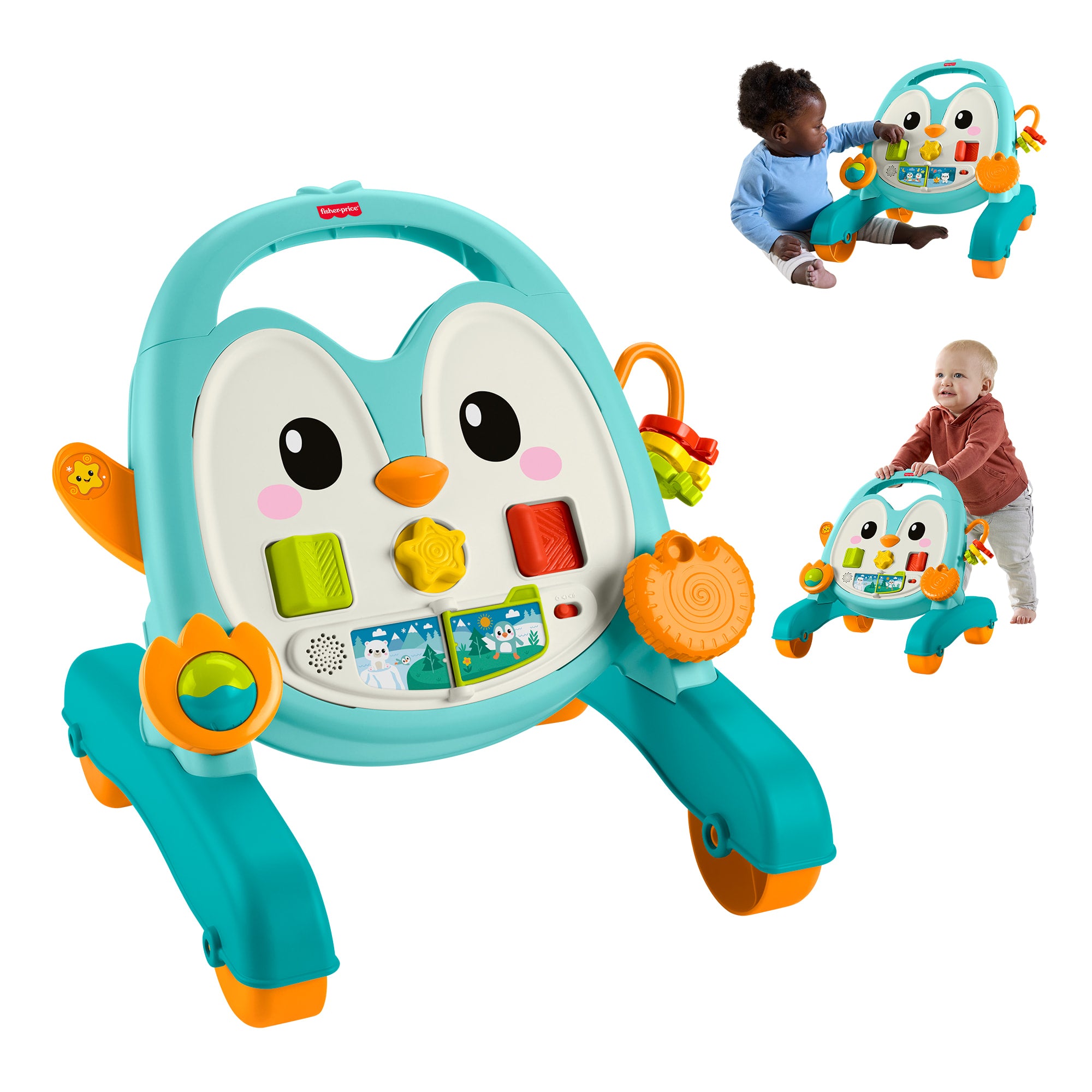 Fisher-Price 2-in-1 Musical Penguin Walker. Baby To Toddler Push Along Activity Toy