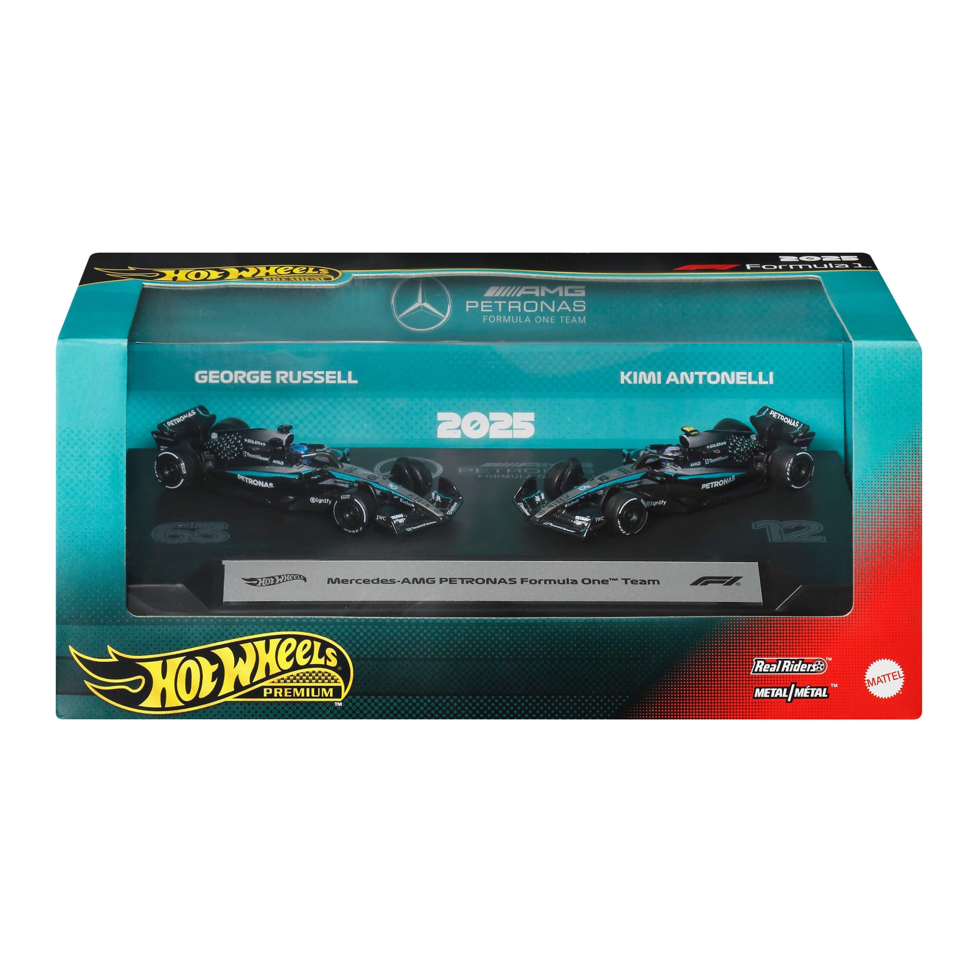 Hot Wheels Premium Mercedes 2025 Formula 1? Team #63 & Team #12