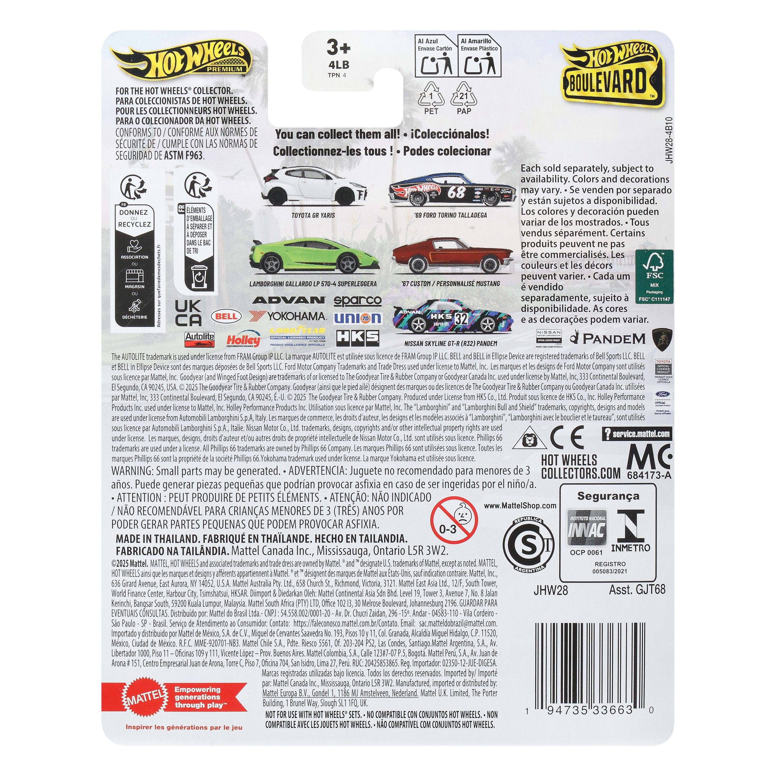 Hot Wheels Collector Veh??culo de Colecci??n Carro Boulevard Ford Torino Talladega 68 - Image 6