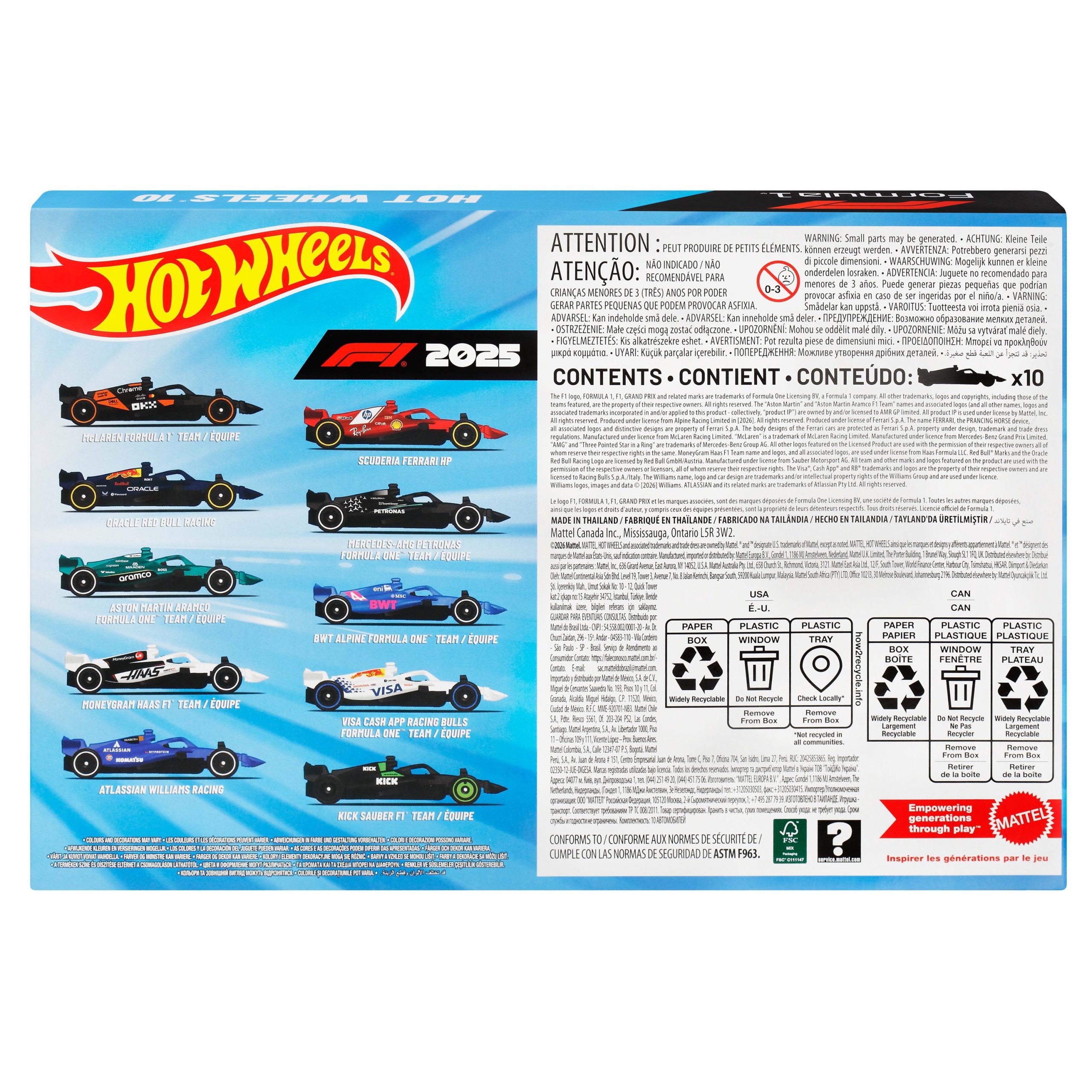 Hot Wheels-Coffret 10 Voitures de Formule 1 - Image 6