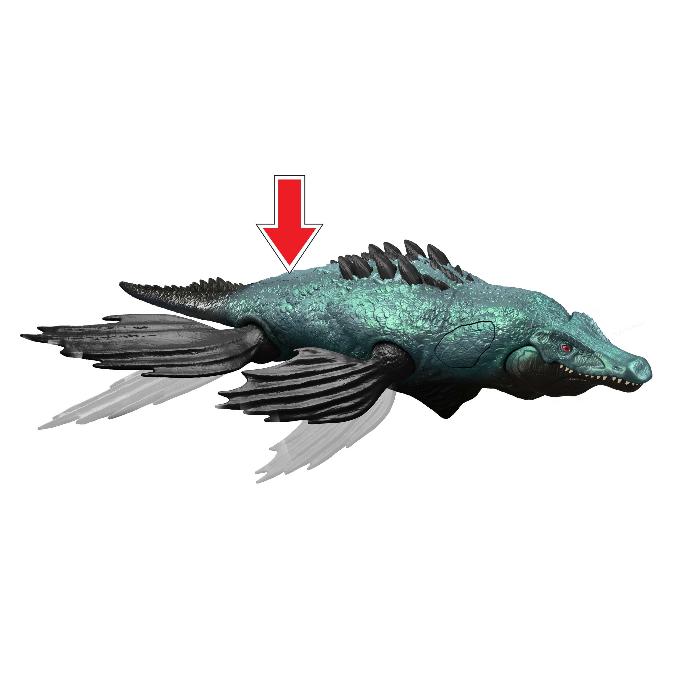 Jurassic World Gigantic Thrashers Liopleurodon Dinosaur Action Figure Toy. 2 Attacks & EVolve Feature - Image 4
