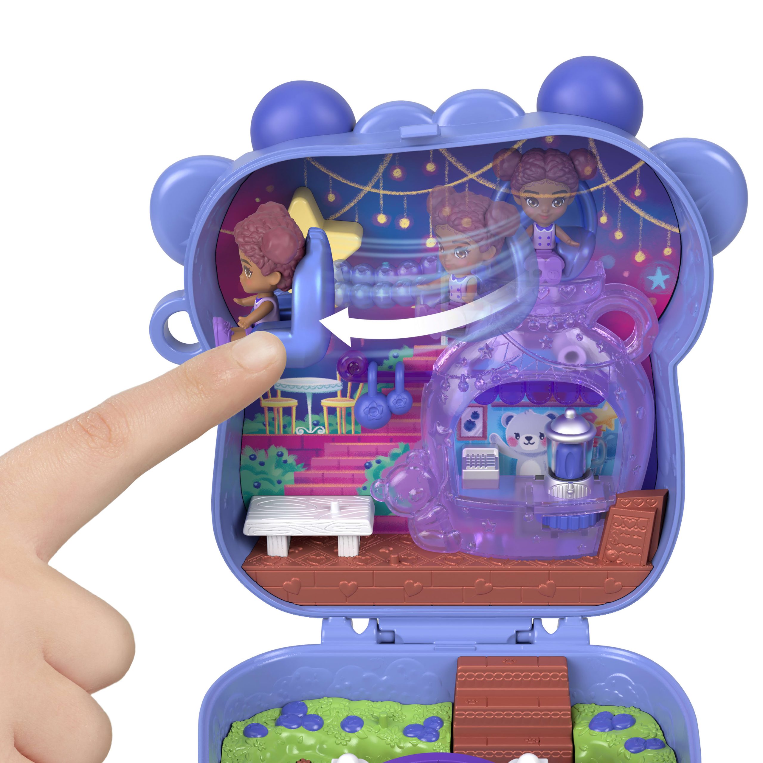 Polly Pocket Conjunto de Brinquedo Compacto Ursinhos Abra?o de Amora Azul - Image 3