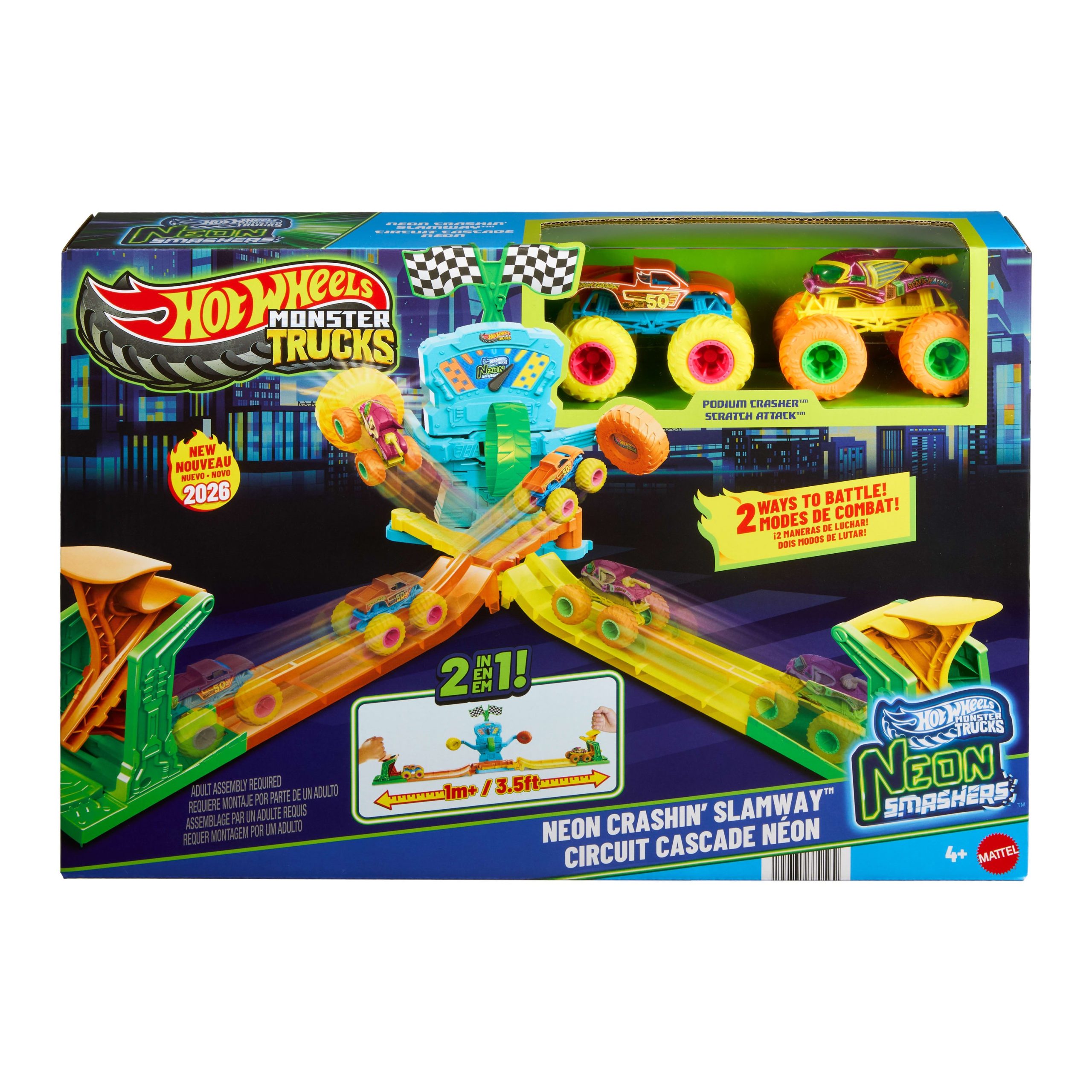 Hot Wheels-Coffret Neon Crashin' Slamway-2?V??hicules. 2?Modes de Jeu - Image 6