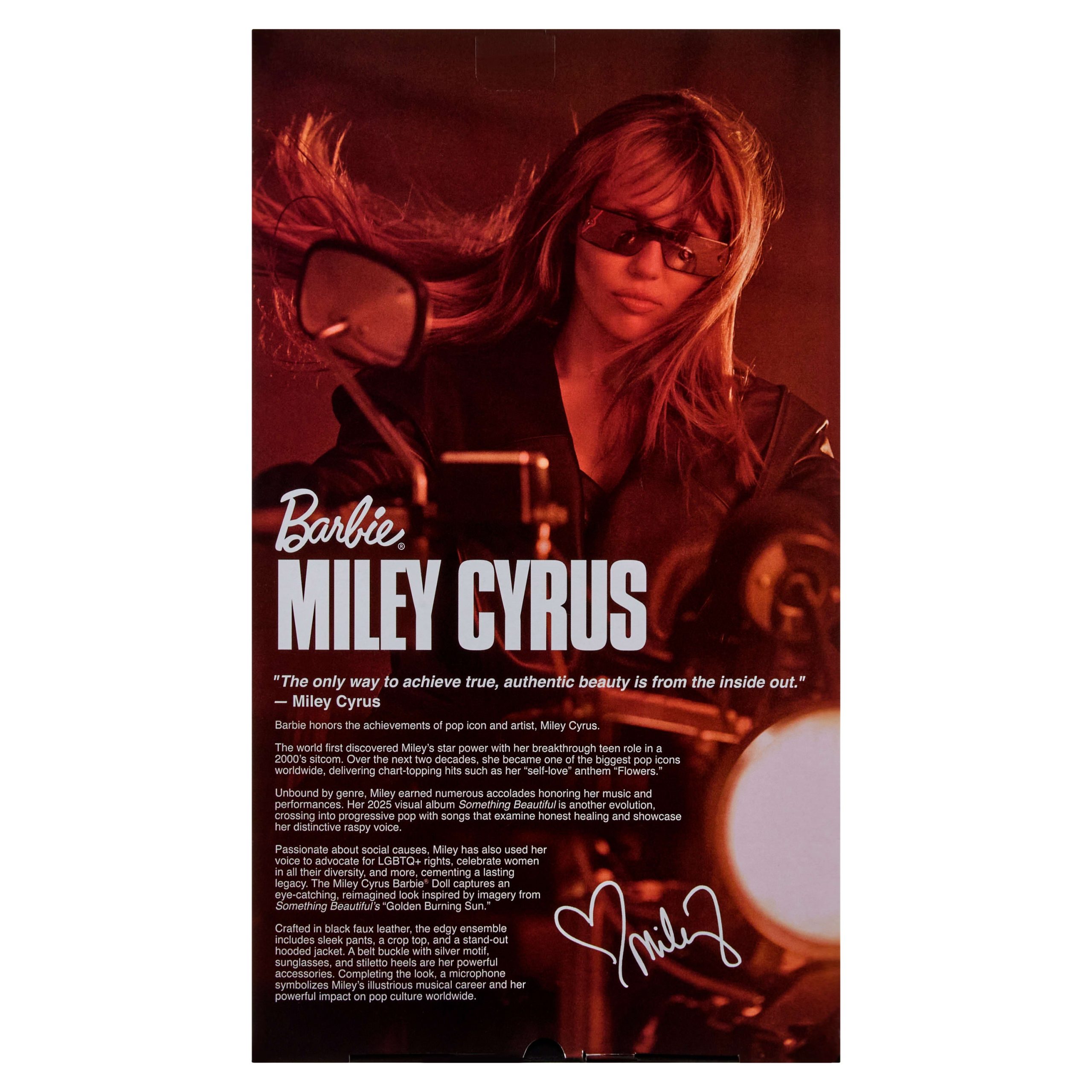 Barbie Signature Miley Cyrus Collectible Doll in Faux Leather 2-Piece Outfit With Heels - Image 6