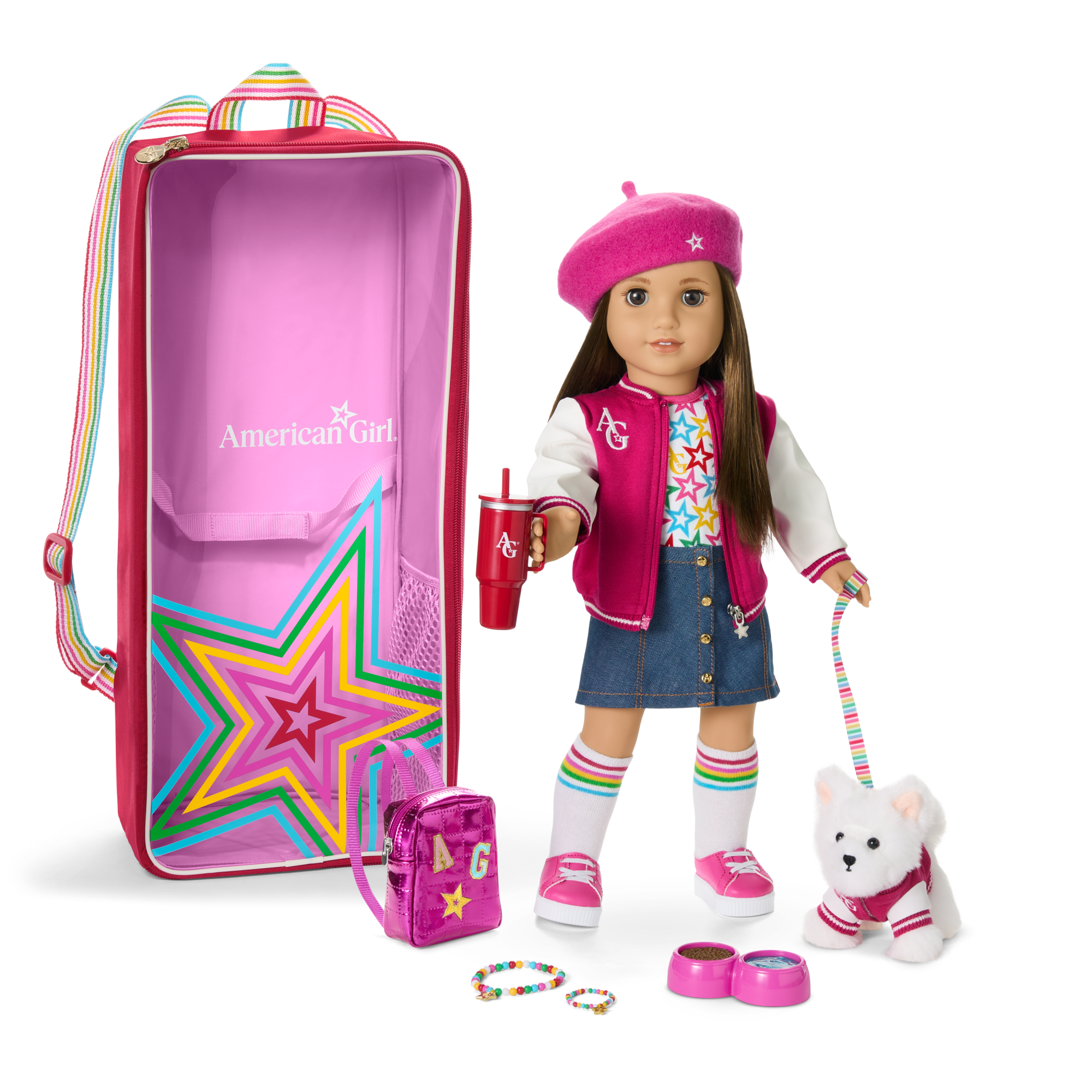 Truly Me? 18-inch Doll #107. Accessories. Puppy & Doll Carrier