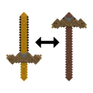Minecraft Vanilla Figura de Accion Espada?Pico Transformable