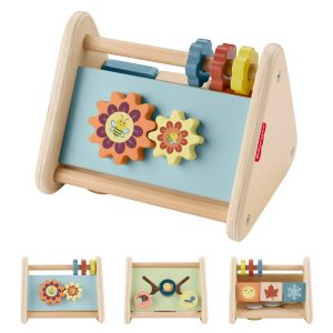 Triangle de Jeu en Bois Fisher-Price. Jouet ?? Trois?C?t??s Favorisant La Motricit?? Fine. 1?Pi??ce en Bois