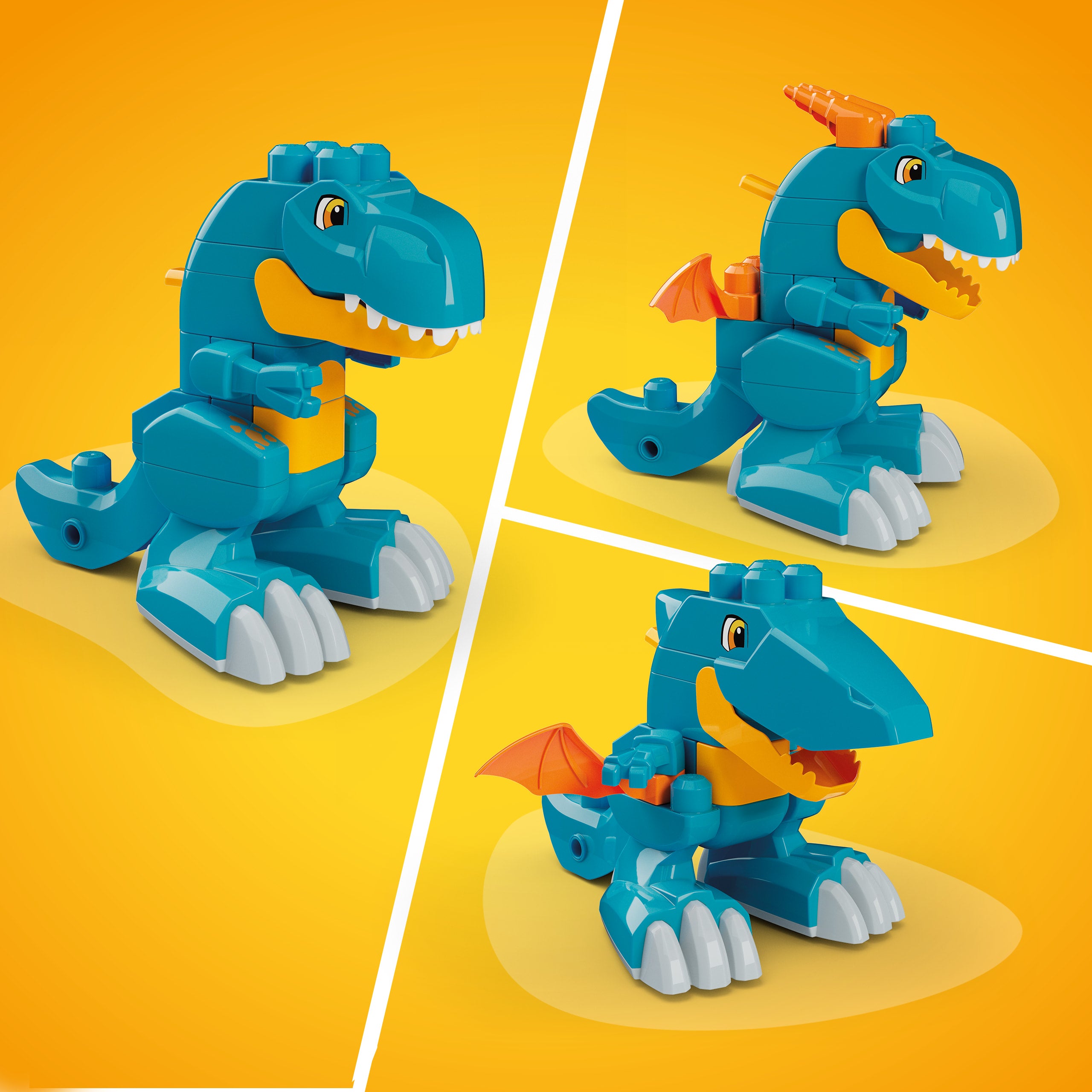 Mega Bloks Jogo de Constru??o 3 em 1 Dinossauro Monte e Ataque - Image 3
