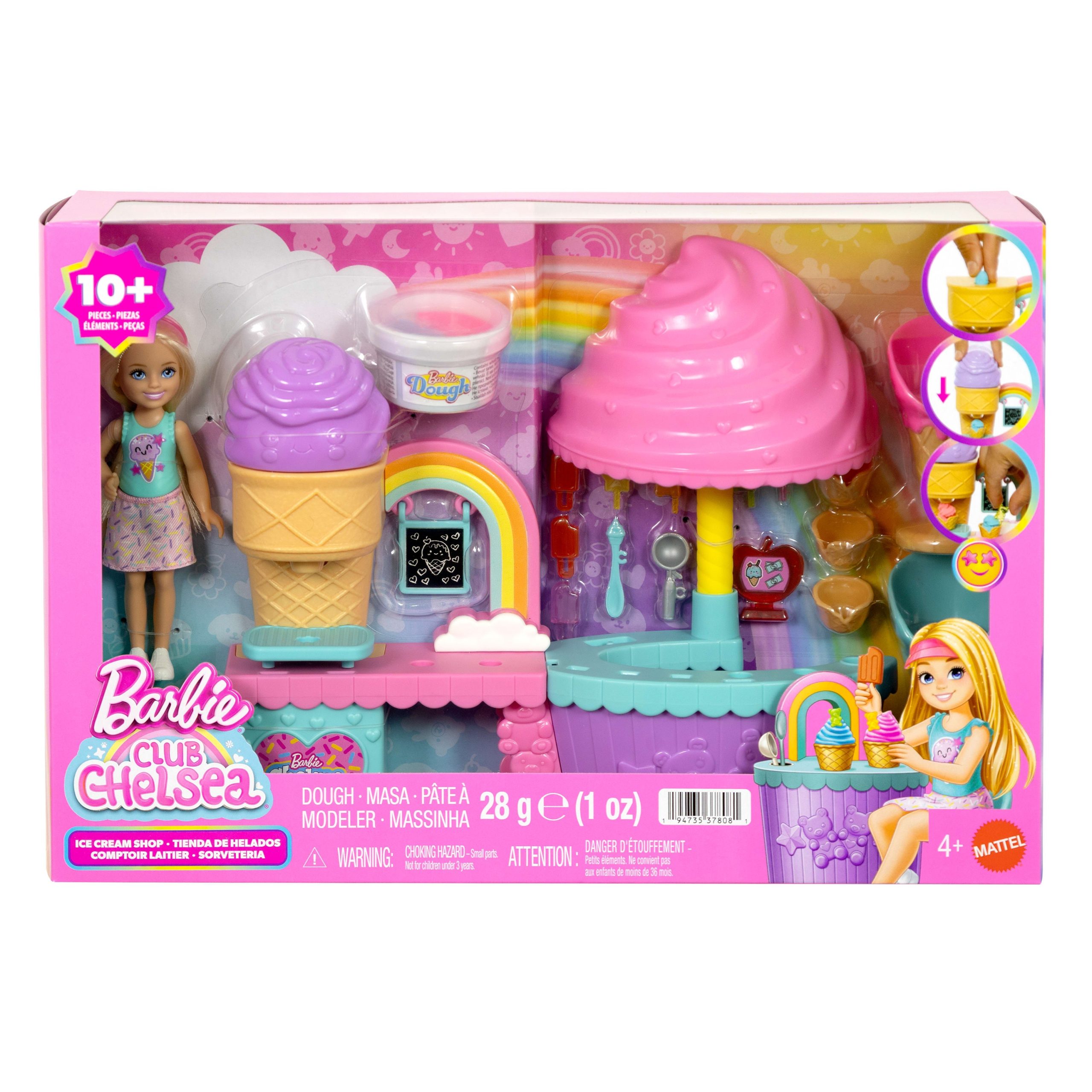 Barbie Club Chelsea Ice Cream Shop Playset With Chelsea Doll. 2 Dough Colors. And Accessories - Image 6