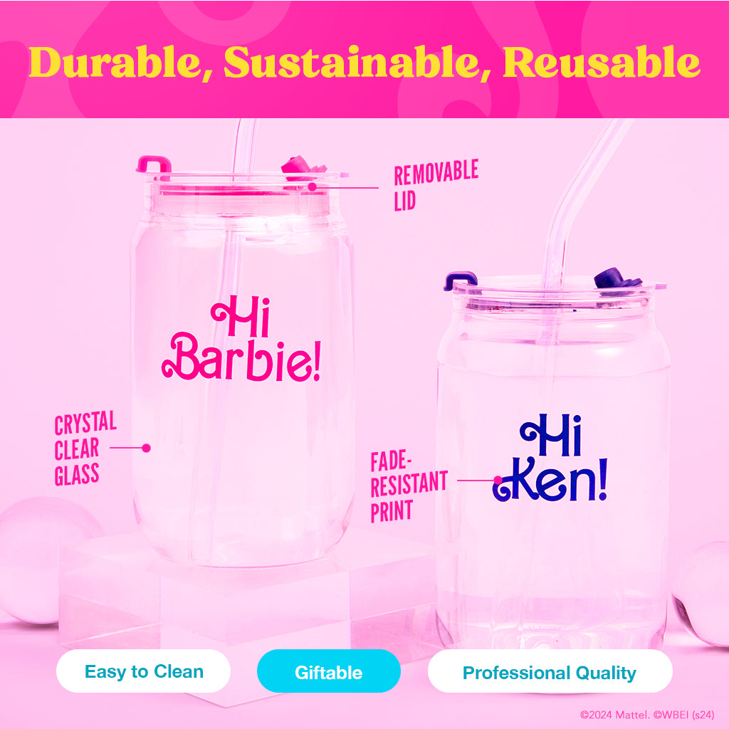 Barbie? the Movie X Dragon Glassware? Hi Barbie! Hi Ken! Drinking Glasses - Image 17