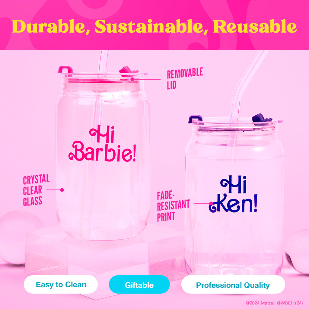 Barbie? the Movie X Dragon Glassware? Hi Barbie! Hi Ken! Drinking Glasses - Image 5