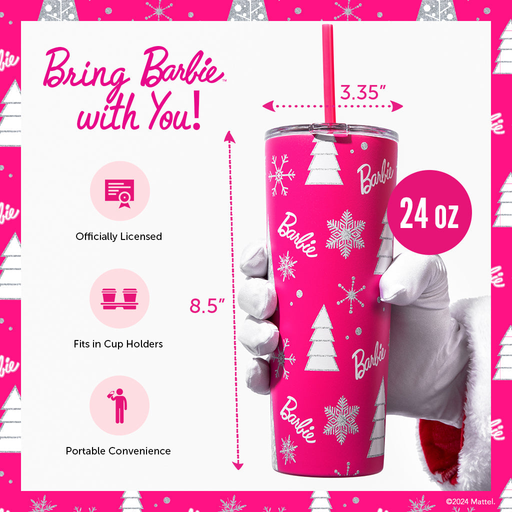 Barbie? Pink Christmas Tumbler - Image 2