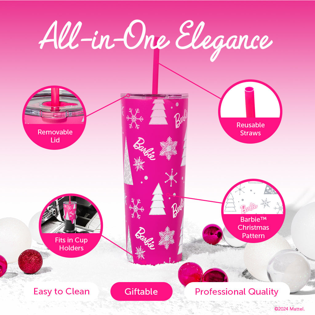 Barbie? Pink Christmas Tumbler - Image 5